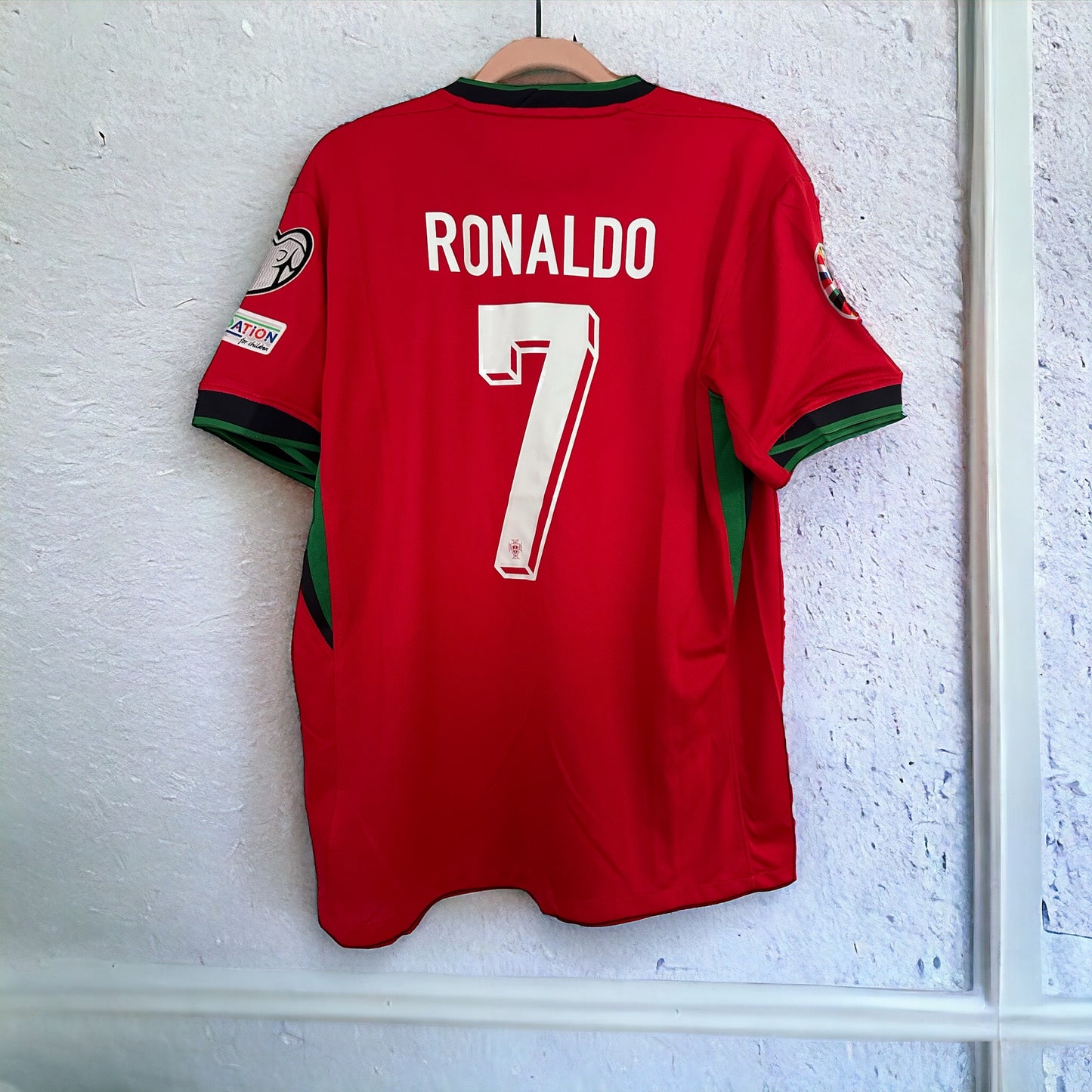 Portugal Soccer Jersey Cristiano Ronaldo #7 Home Red 2024 Eurocup Men Football