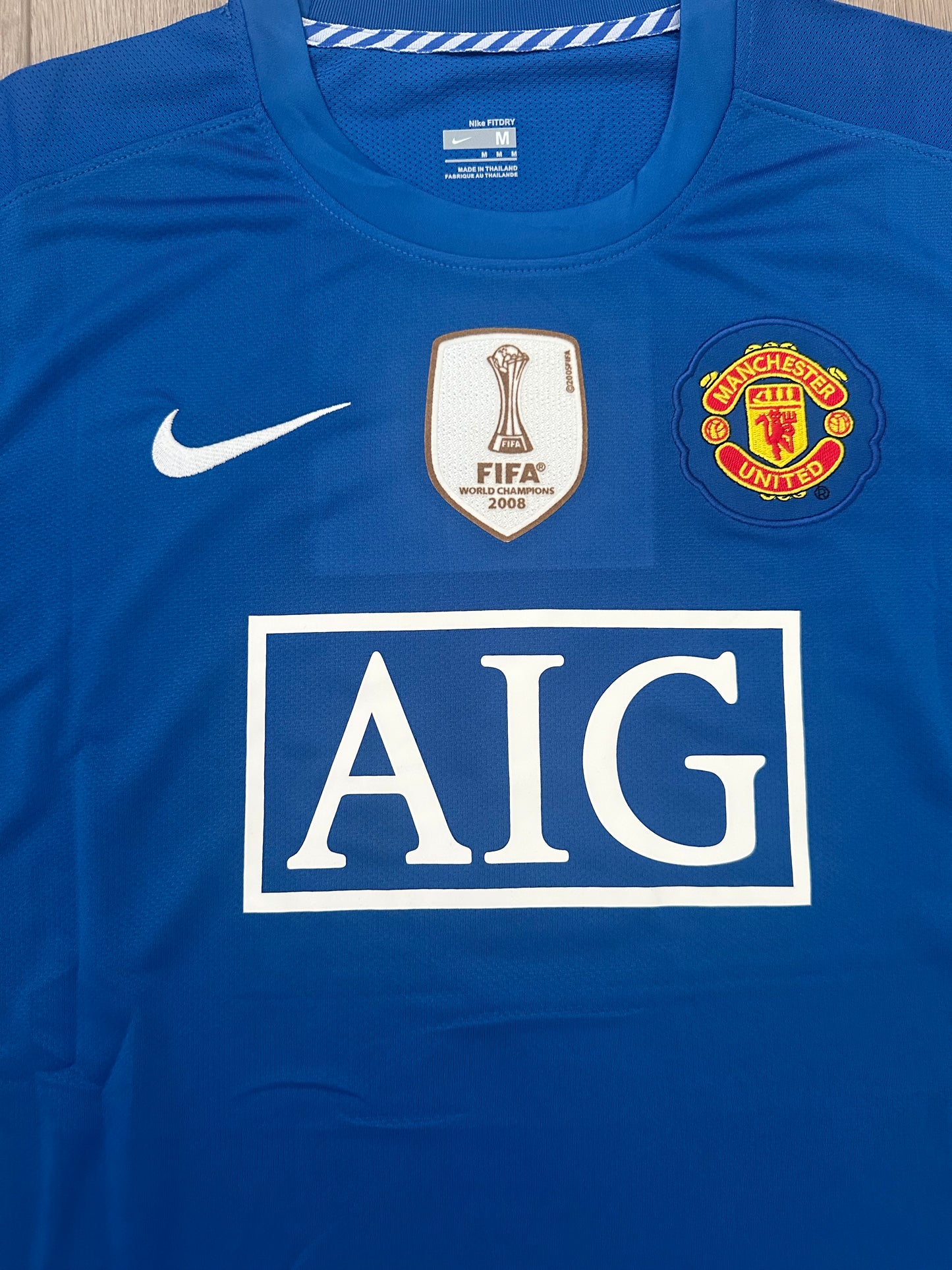 Manchester United Ronaldo 2009 Soccer Jersey Away Blue Champions Men Football