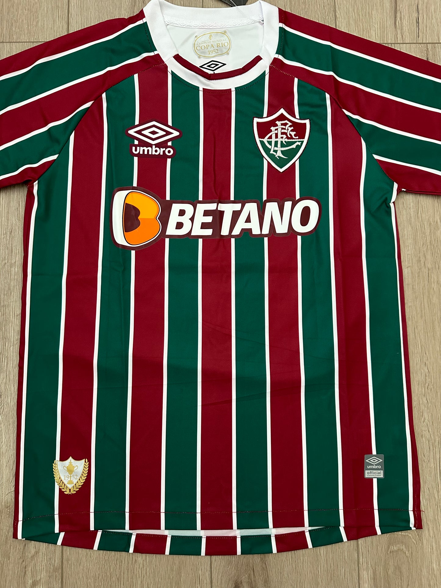 Fluminense Marcelo Soccer Jersey Home Red Green Brazil Men Size