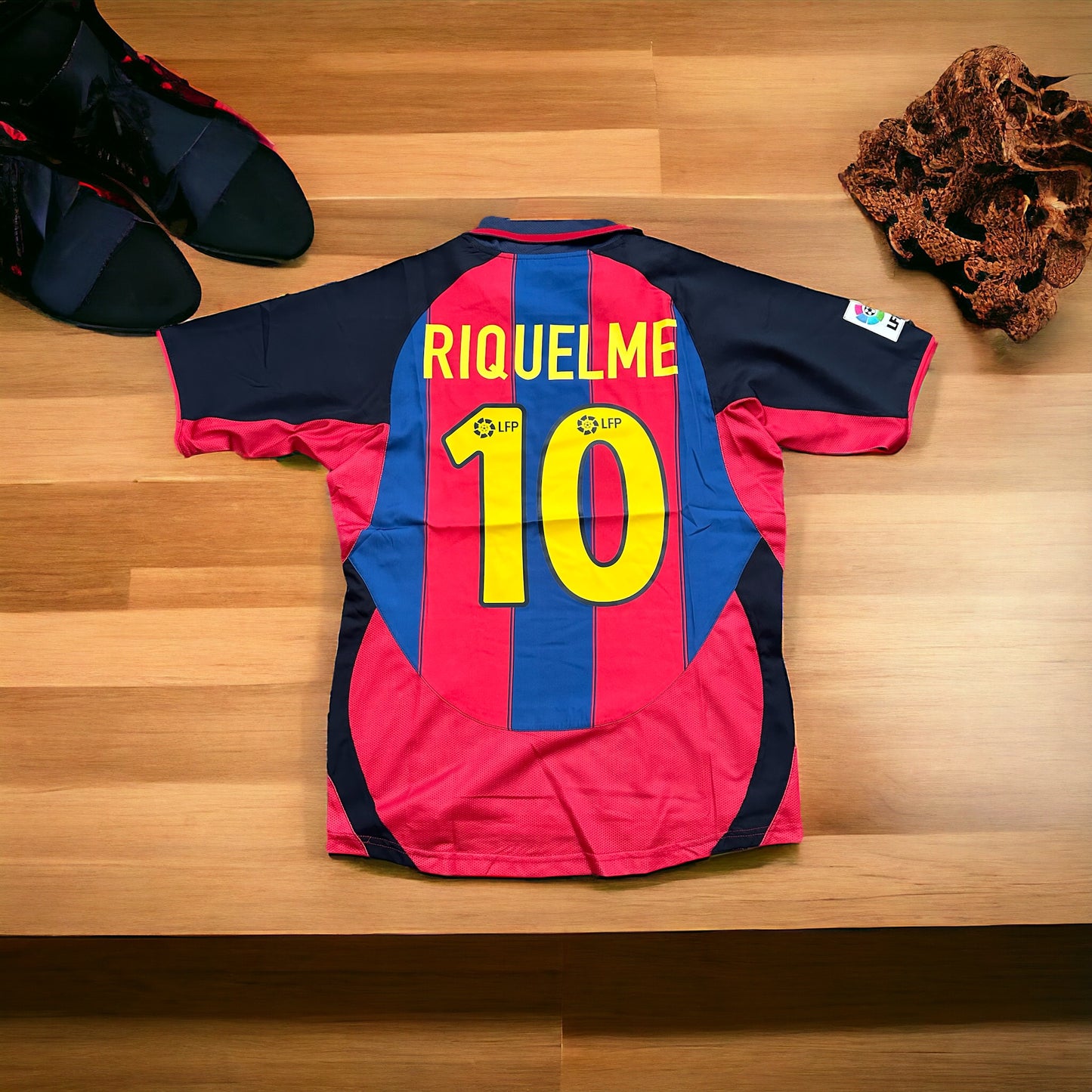 Soccer Jersey Barcelona Retro 03/04 Home Blue Red Juan Roman Riquelme #10 Shirt Men