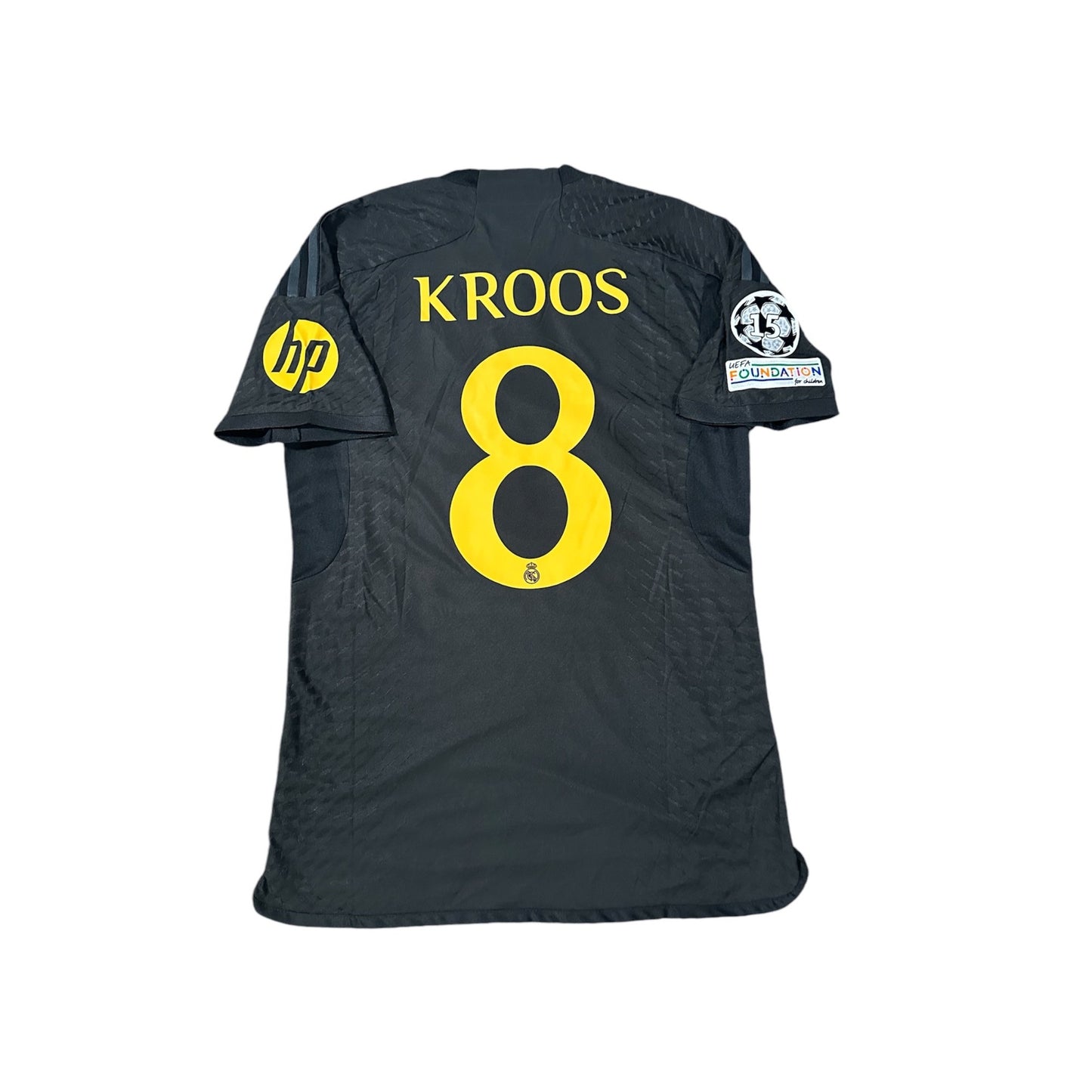 Real Madrid Toni Kroos #8 Soccer Jersey Black Away 2023/24 UCL Men Shirt Size