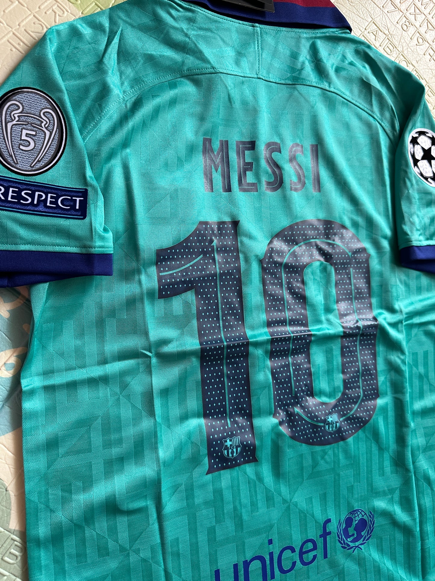 Barcelona 19/20 Messi Third Blue Soccer Jersey Men size