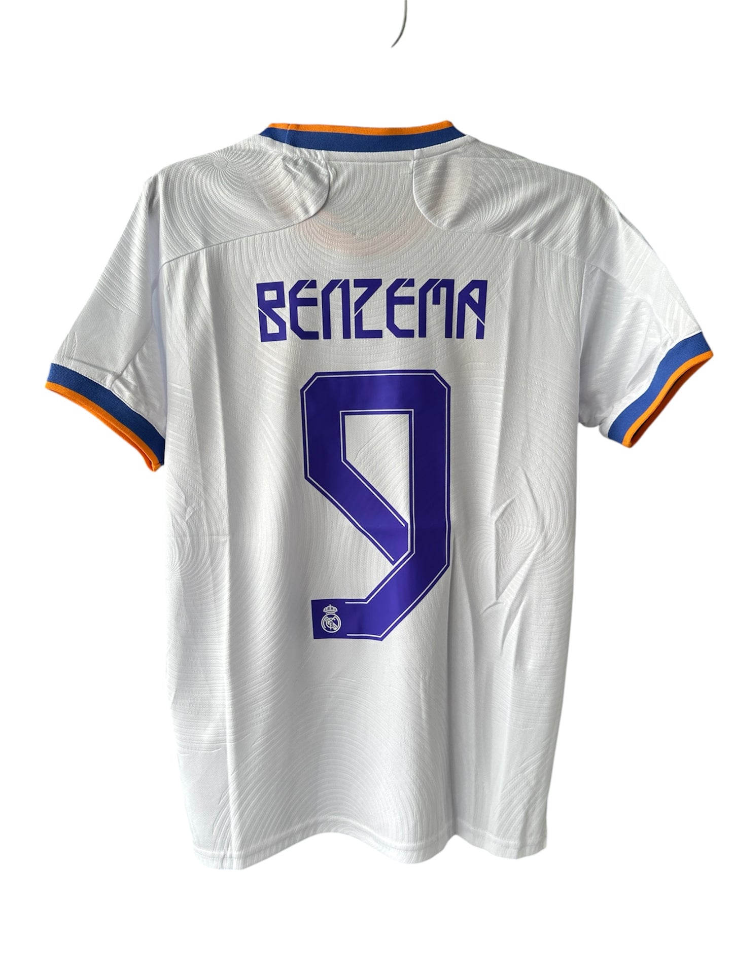 Real Madrid Karim Benzema #9 Final 2022 Soccer Jersey Home White Men Shirt Size
