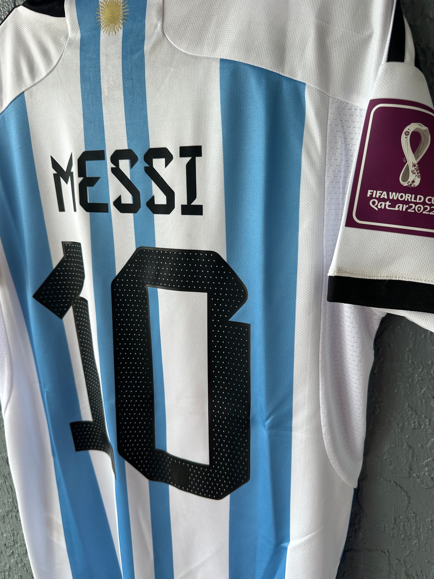 Messi Argentina 2022 FWC Home #10 Soccer Jersey Regular Men Size