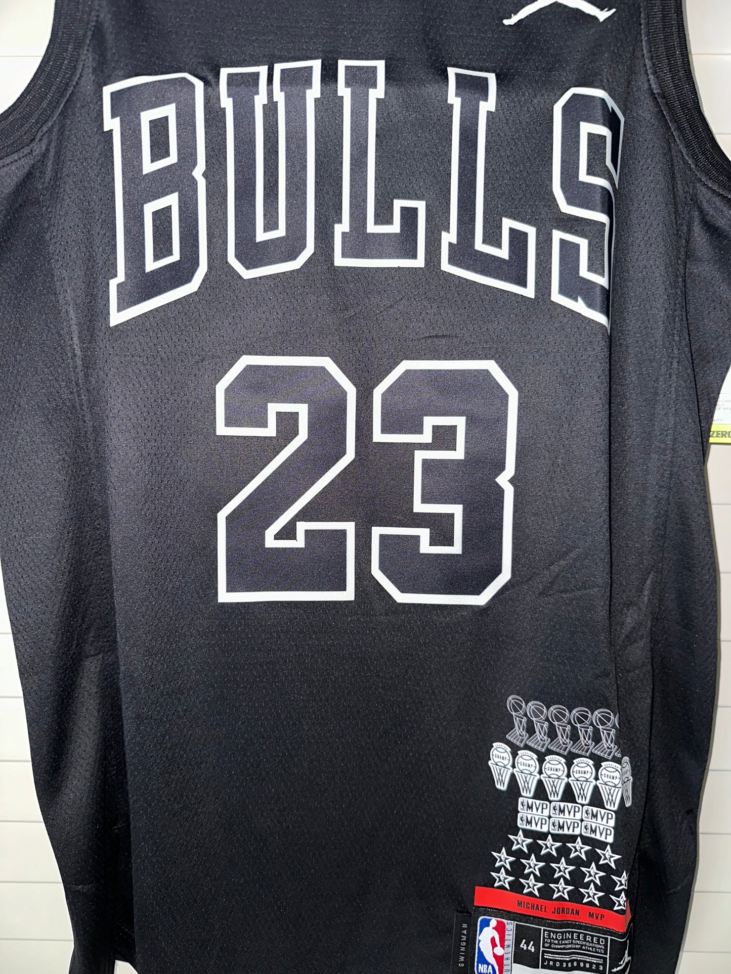 Chicago Bulls Michael Jordan Basketball Jersey Black MVP Edition #23 Men Size Shirt Rings