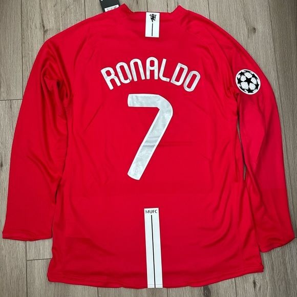 Manchester United Ronaldo #7 2008 UCL Final’s Retro Soccer Jersey Home Red Men