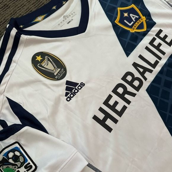 Soccer Jersey Los Angeles Galaxy Retro David Beckham Home White 2012 Men Size