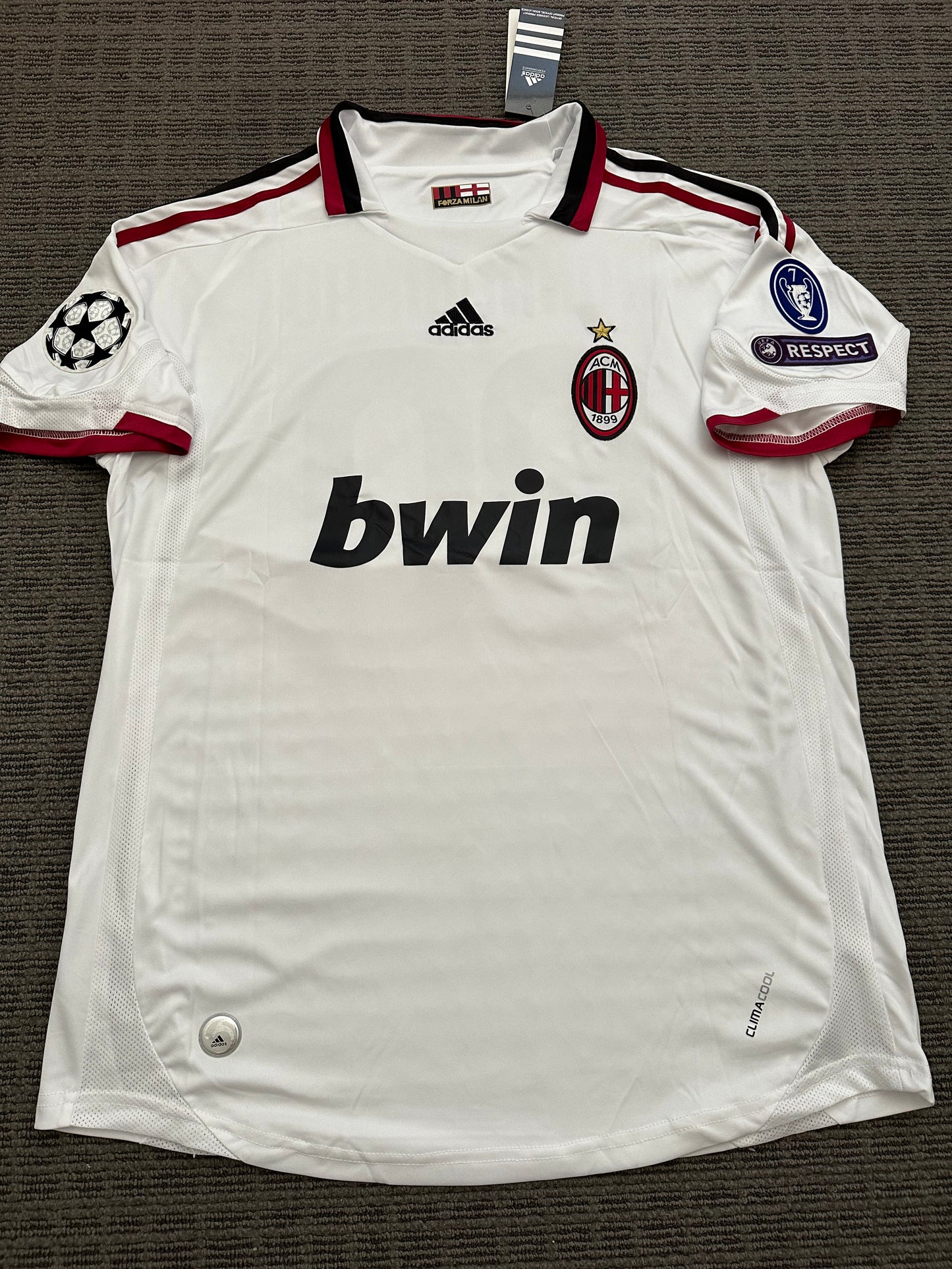 Soccer Jersey Milan 09/10 Ronaldinho #80 Away Home UCL Football Shirt Men Size