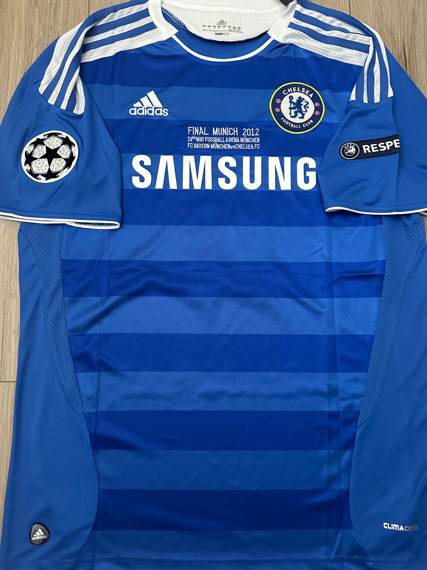 Chelsea Didier Drogba Final Champions Soccer Jersey 2012 Blue Size Regular Men