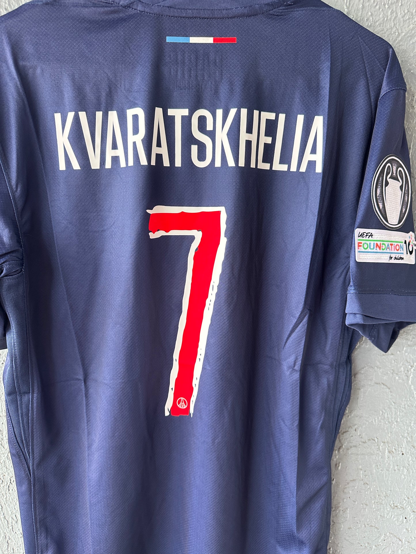 PSG KVARATSKHELIA #7 Home Blue 2024/25 Final Champions Soccer Jersey Men