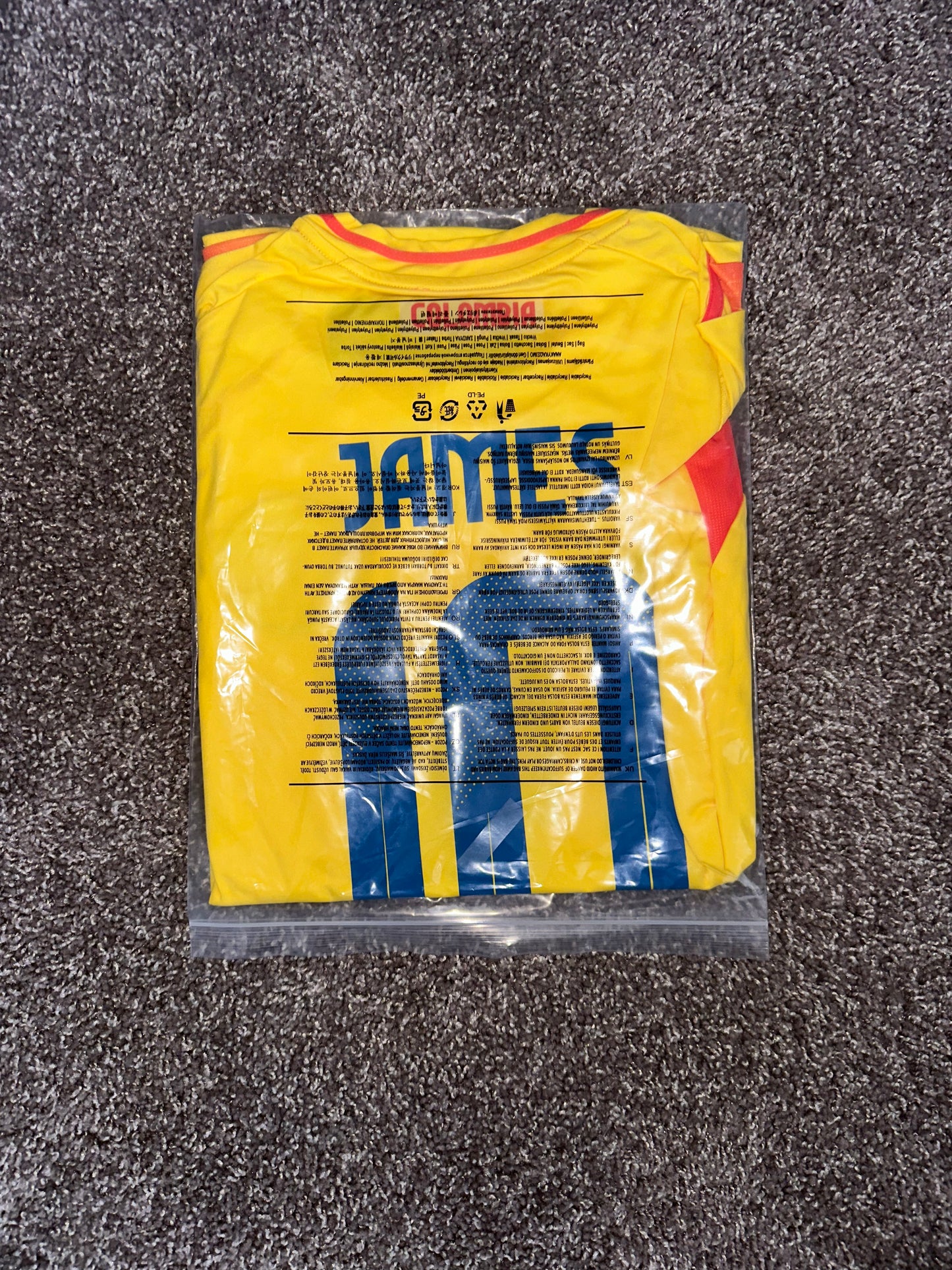 Colombia James Rodriguez #10 Soccer Jersey 2024 Yellow Home Cup Men Size Shirt