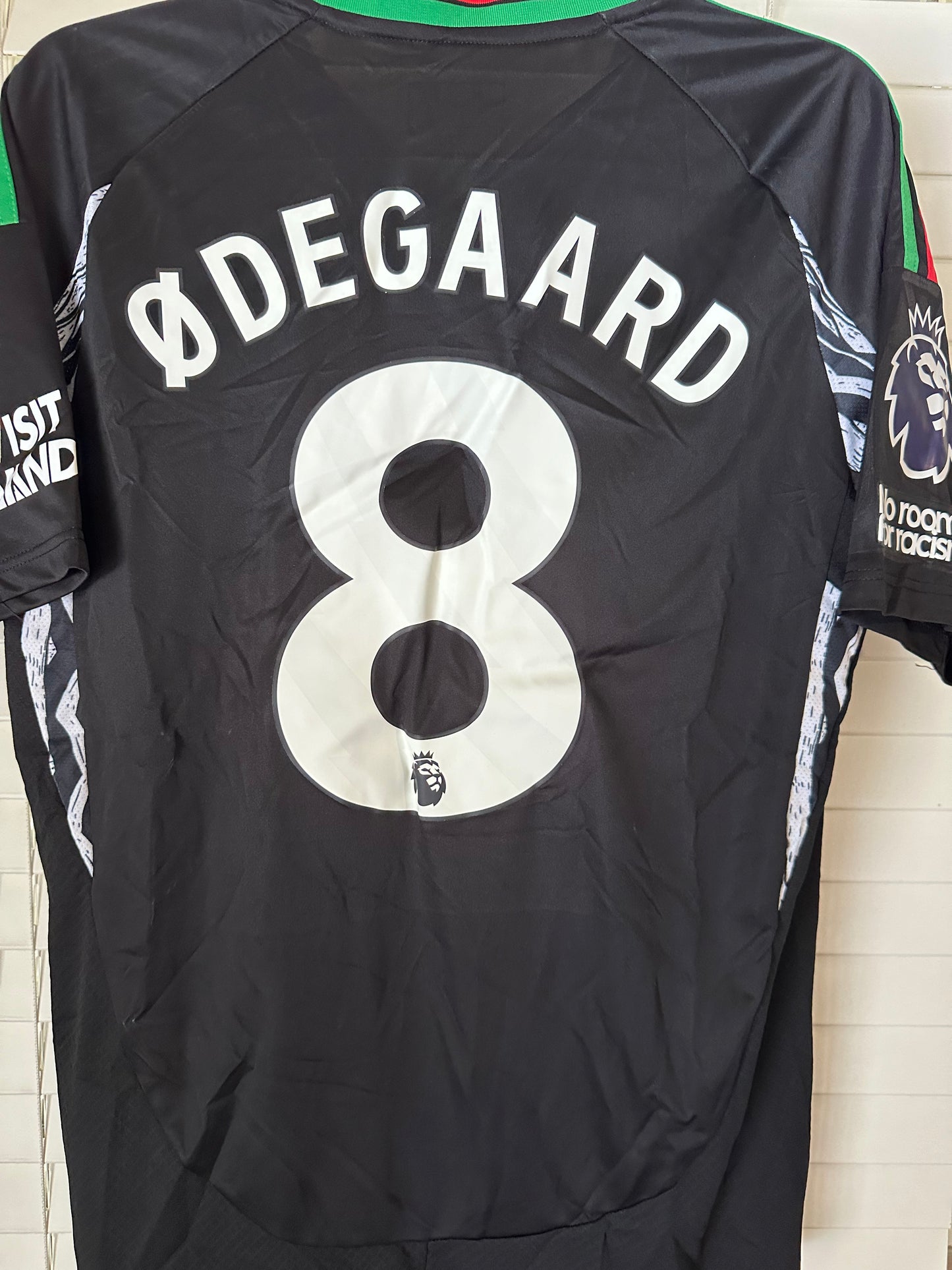 Arsenal Martin Odegaard #8 Black Away Soccer Jersey Men Premier Shirt Size Men