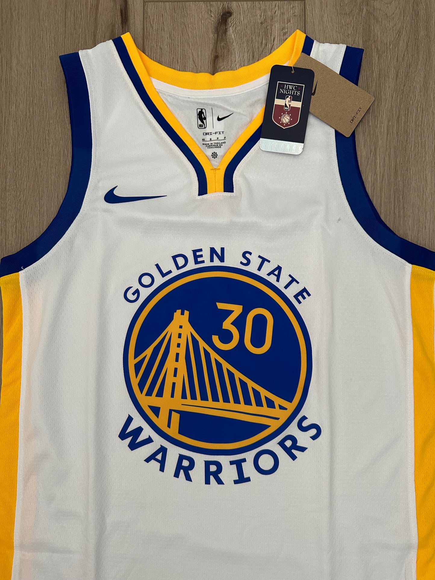 Golden State Warriors Stephen Curry #30 Basketball Jersey White Away Men Size