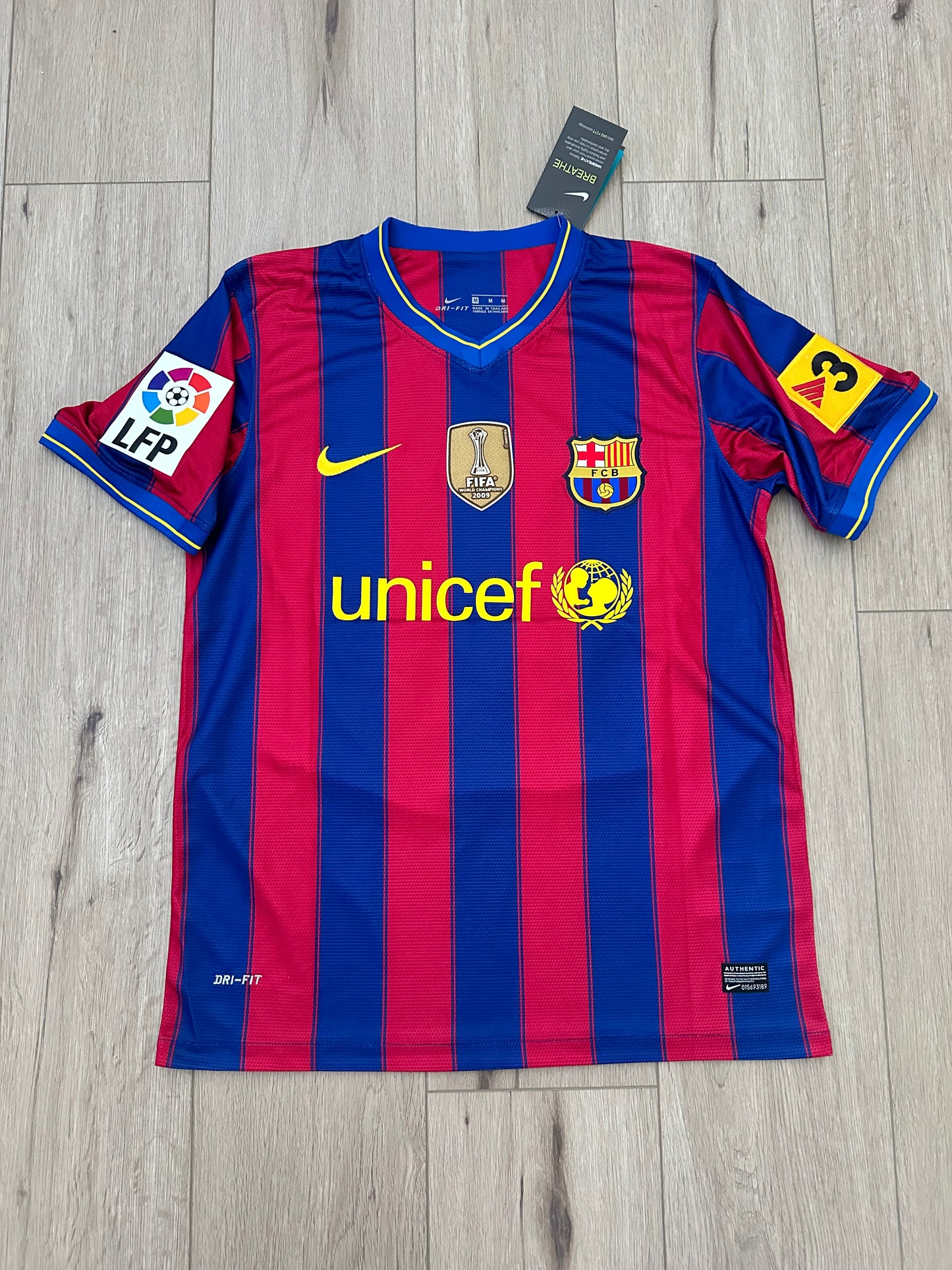 Messi Lionel #10 Barcelona 09/10 Retro Home Soccer Jersey UCL True size Men