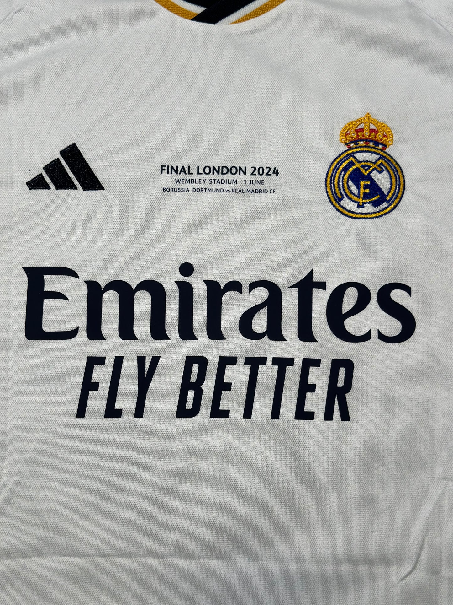Real Madrid Final 2024 Toni Kroos #8 Home White Soccer Jersey Men Shirt Size