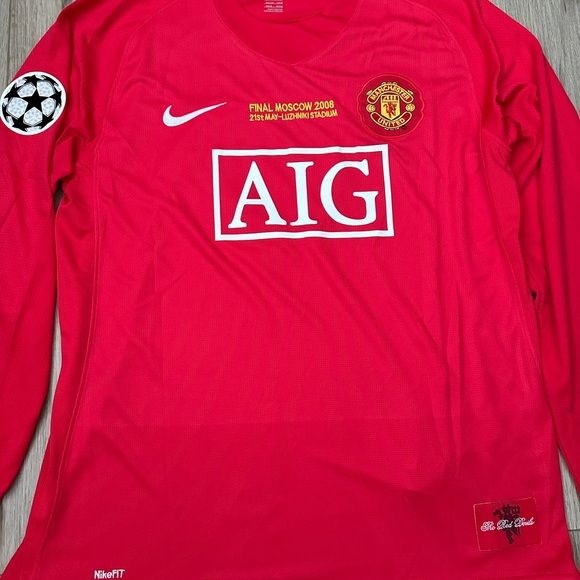 Manchester United Ronaldo #7 2008 UCL Final’s Retro Soccer Jersey Home Red Men