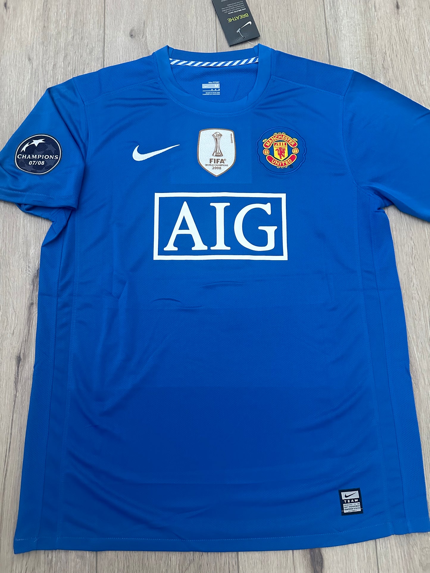 Manchester United Ronaldo 2009 Soccer Jersey Away Blue Champions Men Football