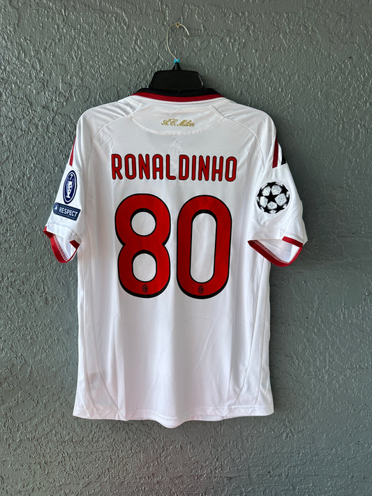 AC Milan 2009/10 Away Retro Soccer Jersey – Ronaldinho #80 – Men’s