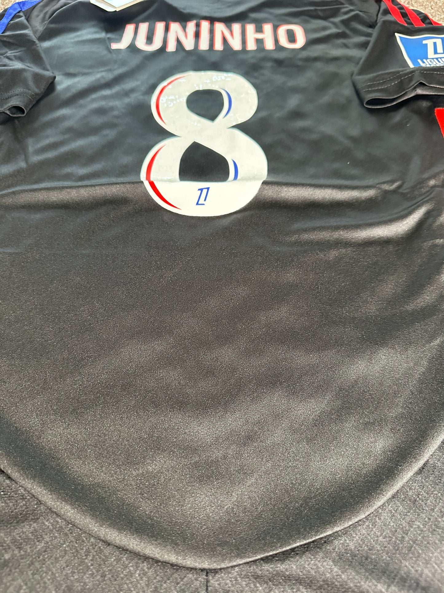Lyon 2024/25 Juninho #8 Black Away Jersey Men size