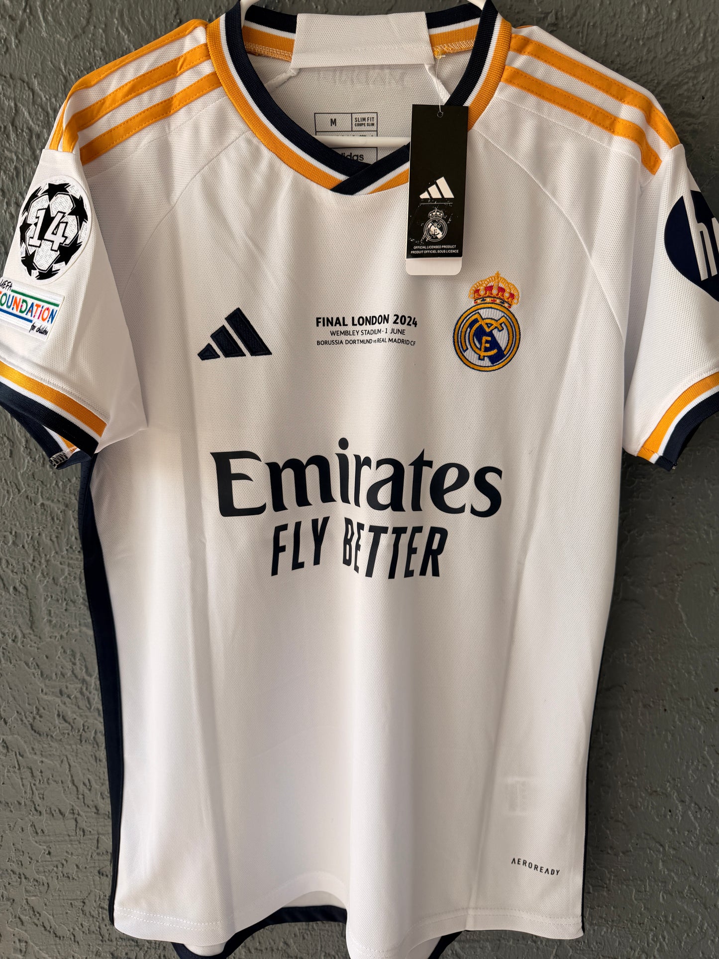 Real Madrid Final 2024 Toni Kroos #8 Home White Soccer Jersey Men Shirt Size