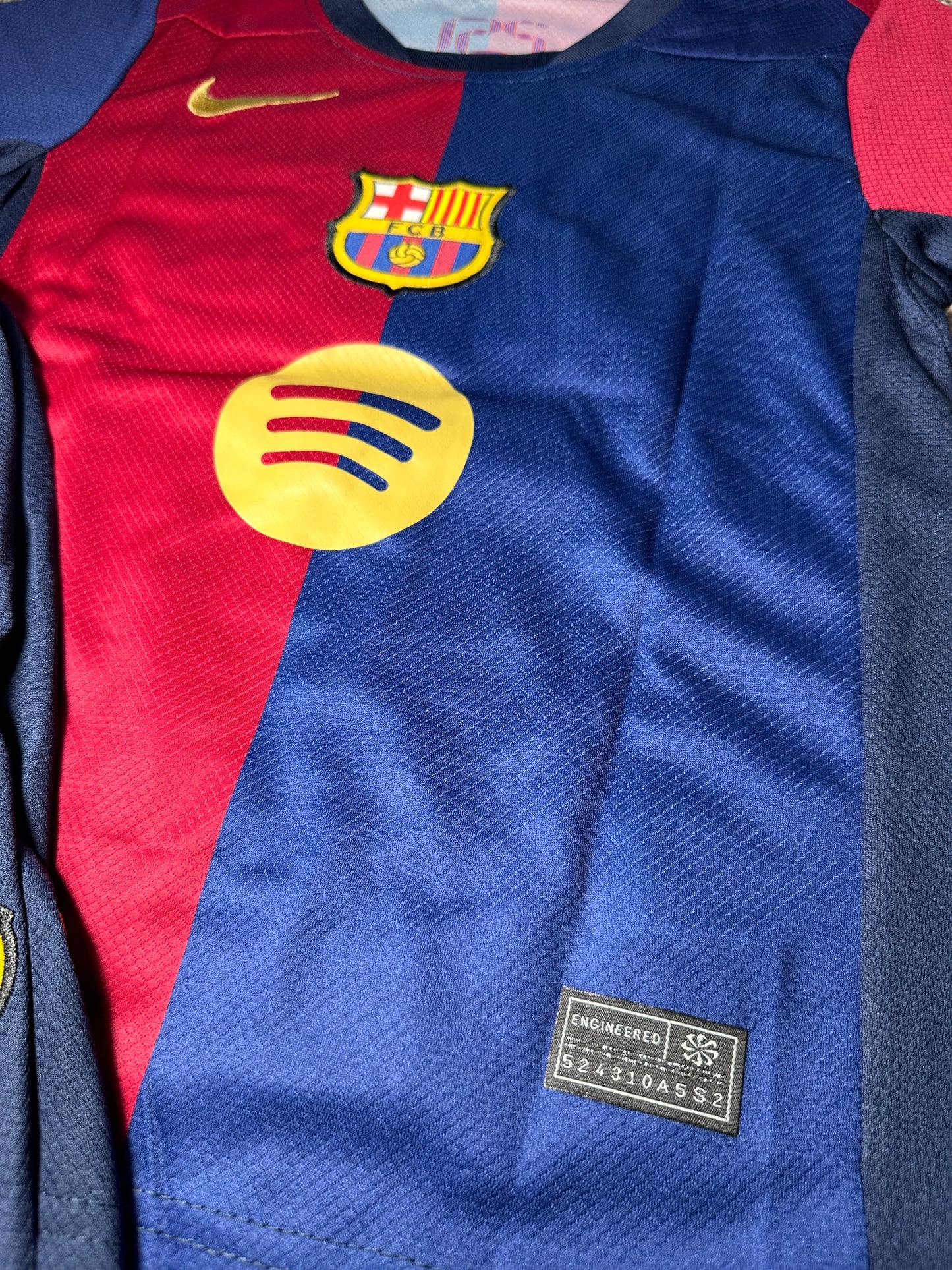Barcelona 2024/25 Lamine Yamal #19 Home Soccer Jersey & Shorts Kids Size