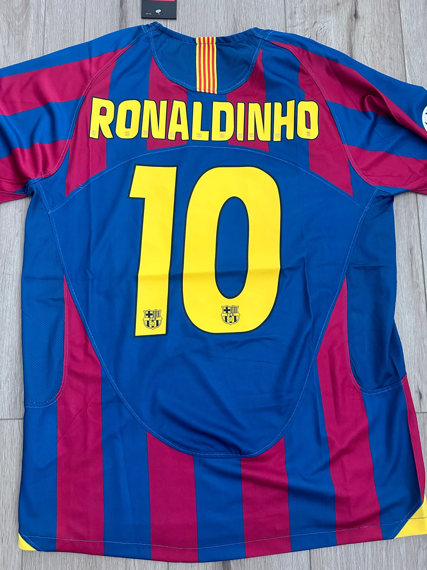 Barcelona Final 2006 Ronaldinho Gaucho #10 Soccer Jersey UCL Size Regula Men