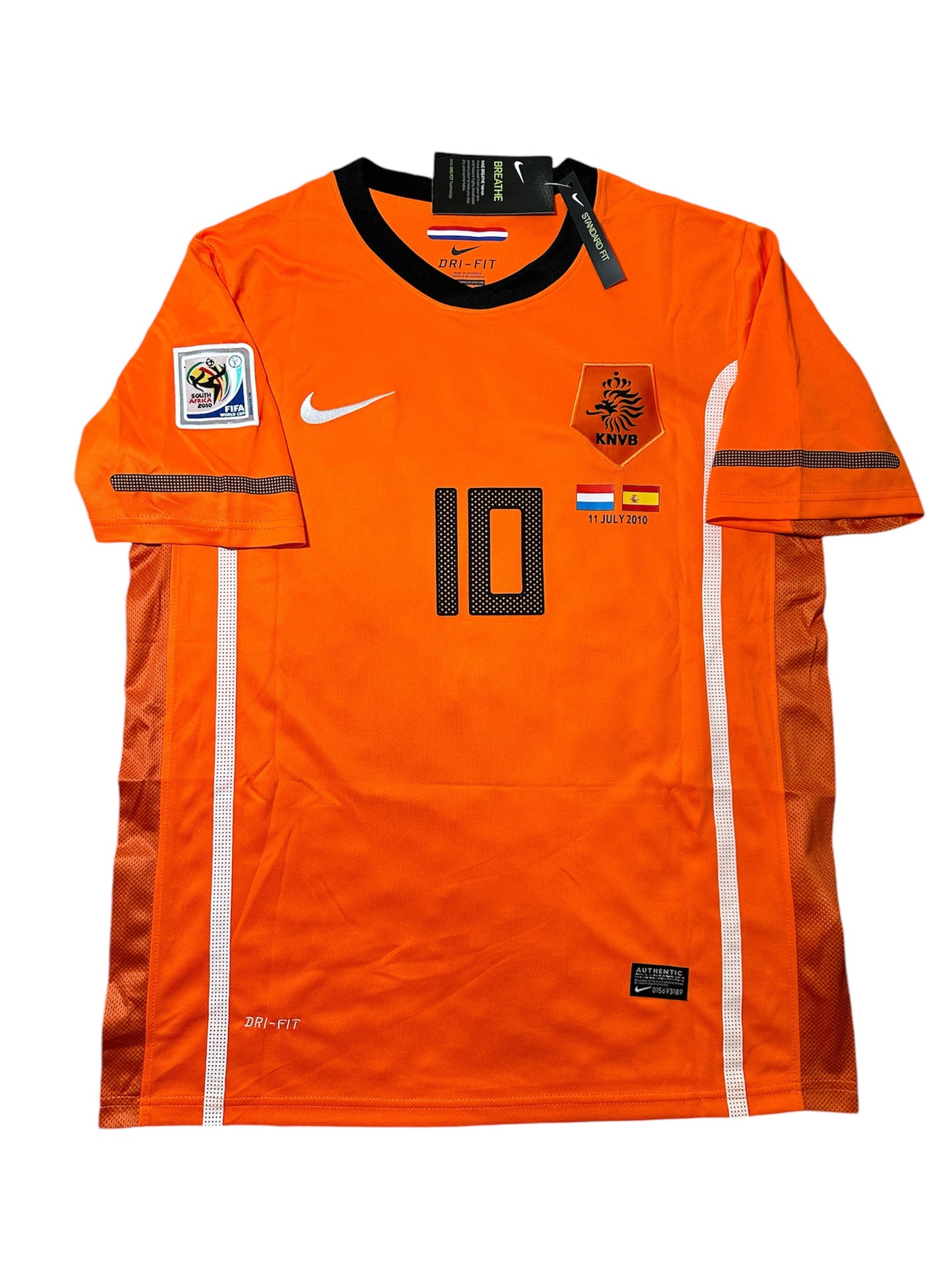 Nederland Wesley Sneijder Soccer Jersey 2010 FWC Final Orange Men’s Regular Size