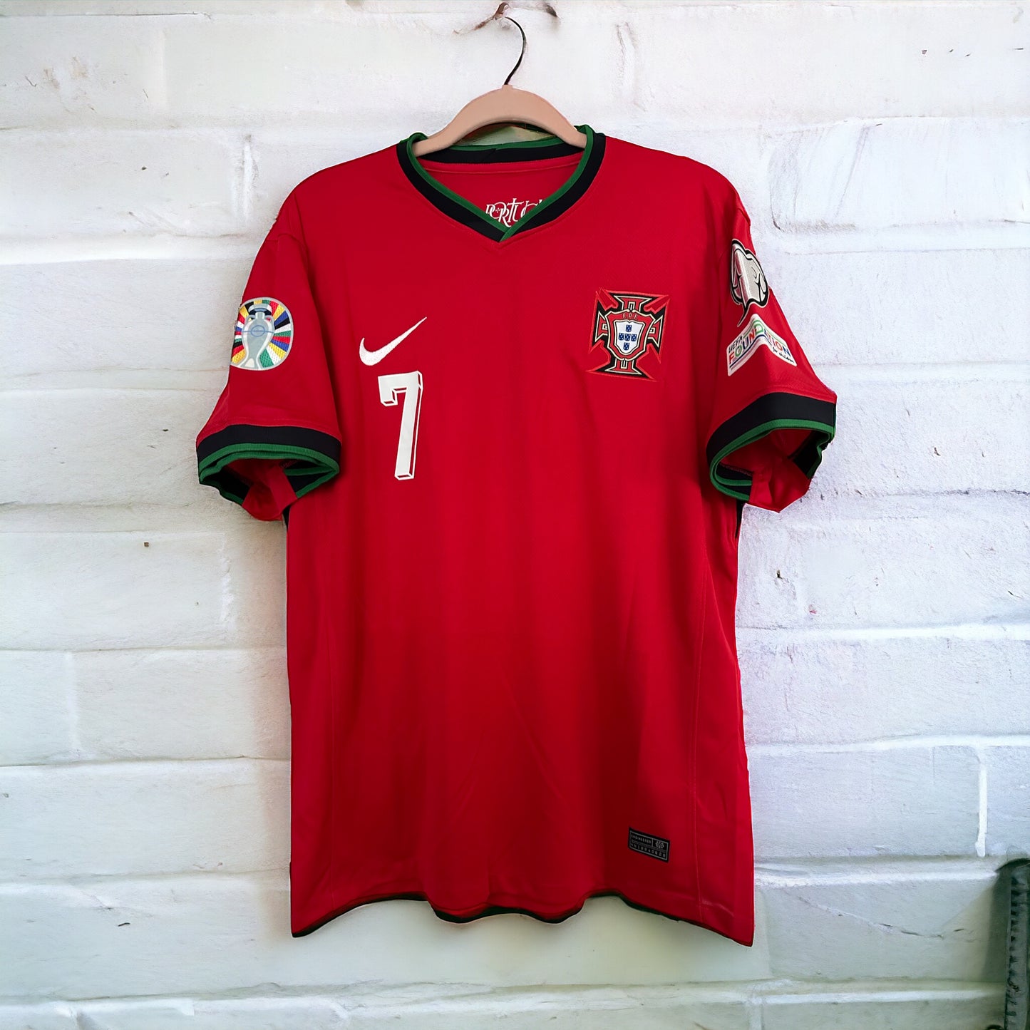 Portugal Soccer Jersey Cristiano Ronaldo #7 Home Red 2024 Eurocup Men Football
