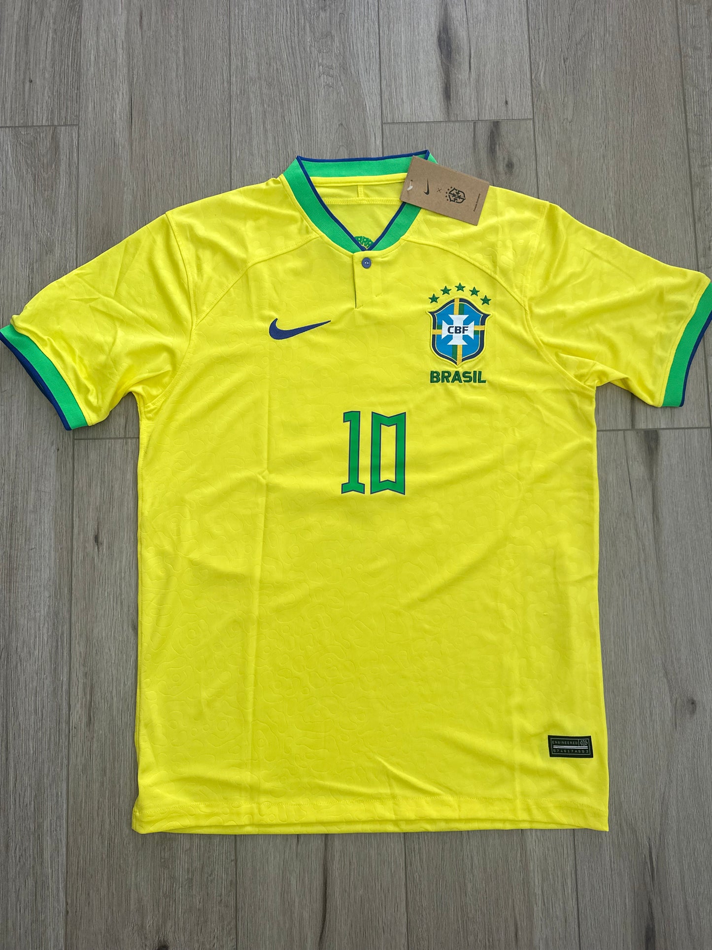 Brazil Neymar Jr Soccer Jersey Yellow #10 Men’s Size Regular 2023