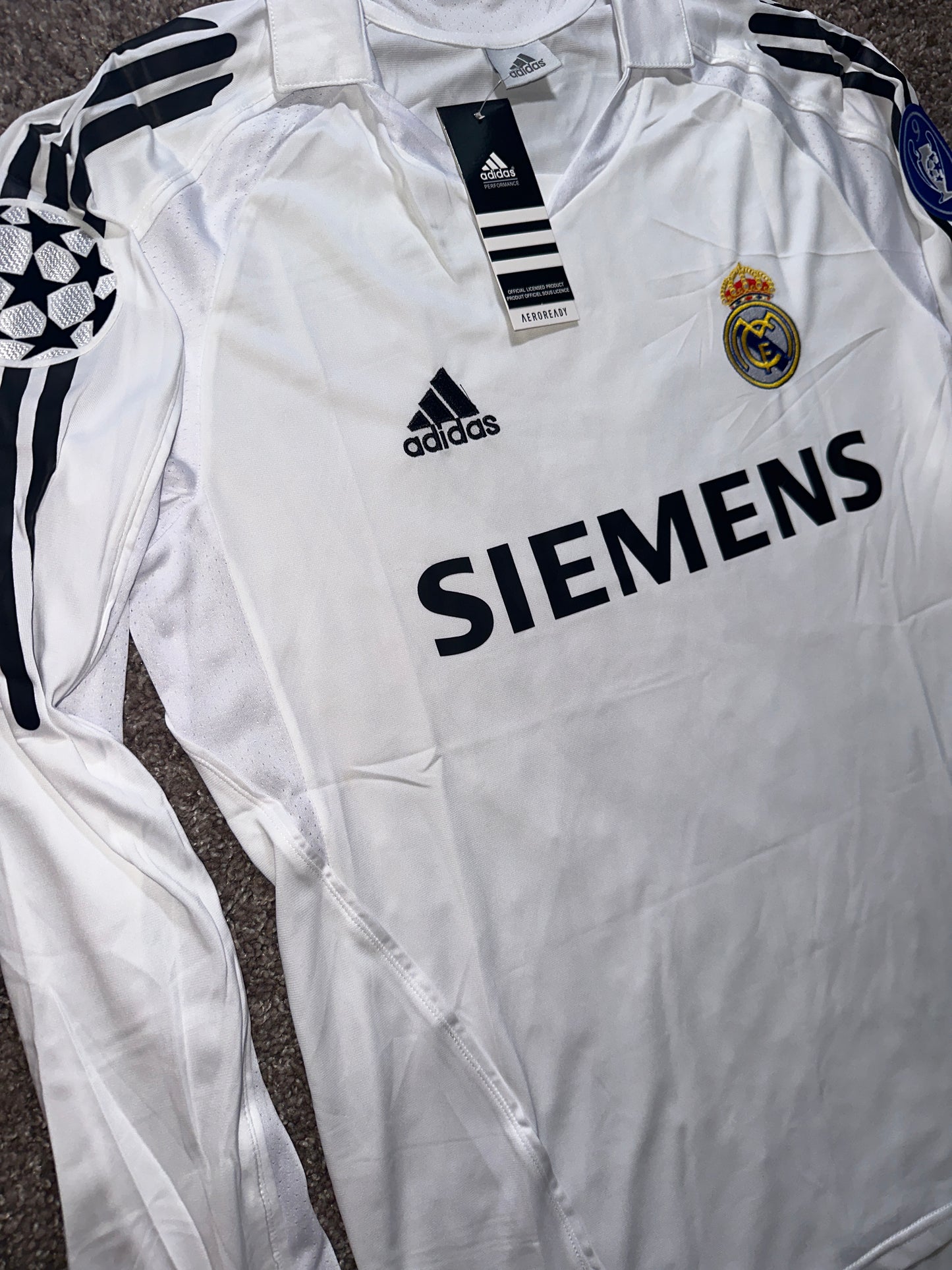 Real Madrid Beckham #23 Soccer Jersey Retro white Long Sleeves