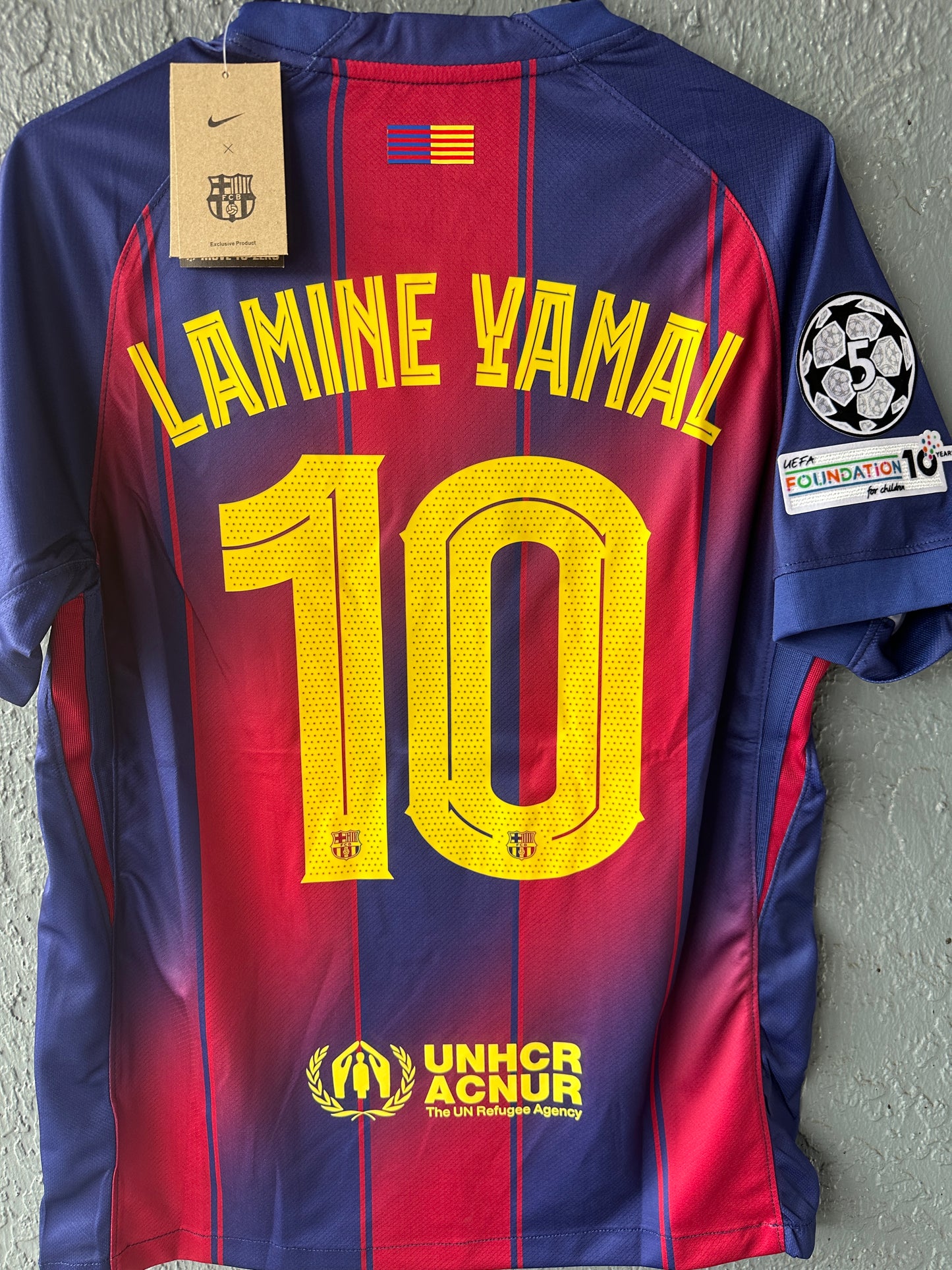 Barcelona Lamine Yamal #10 Home Soccer Jersey 2025/26 Men Size Red Blue Shirt