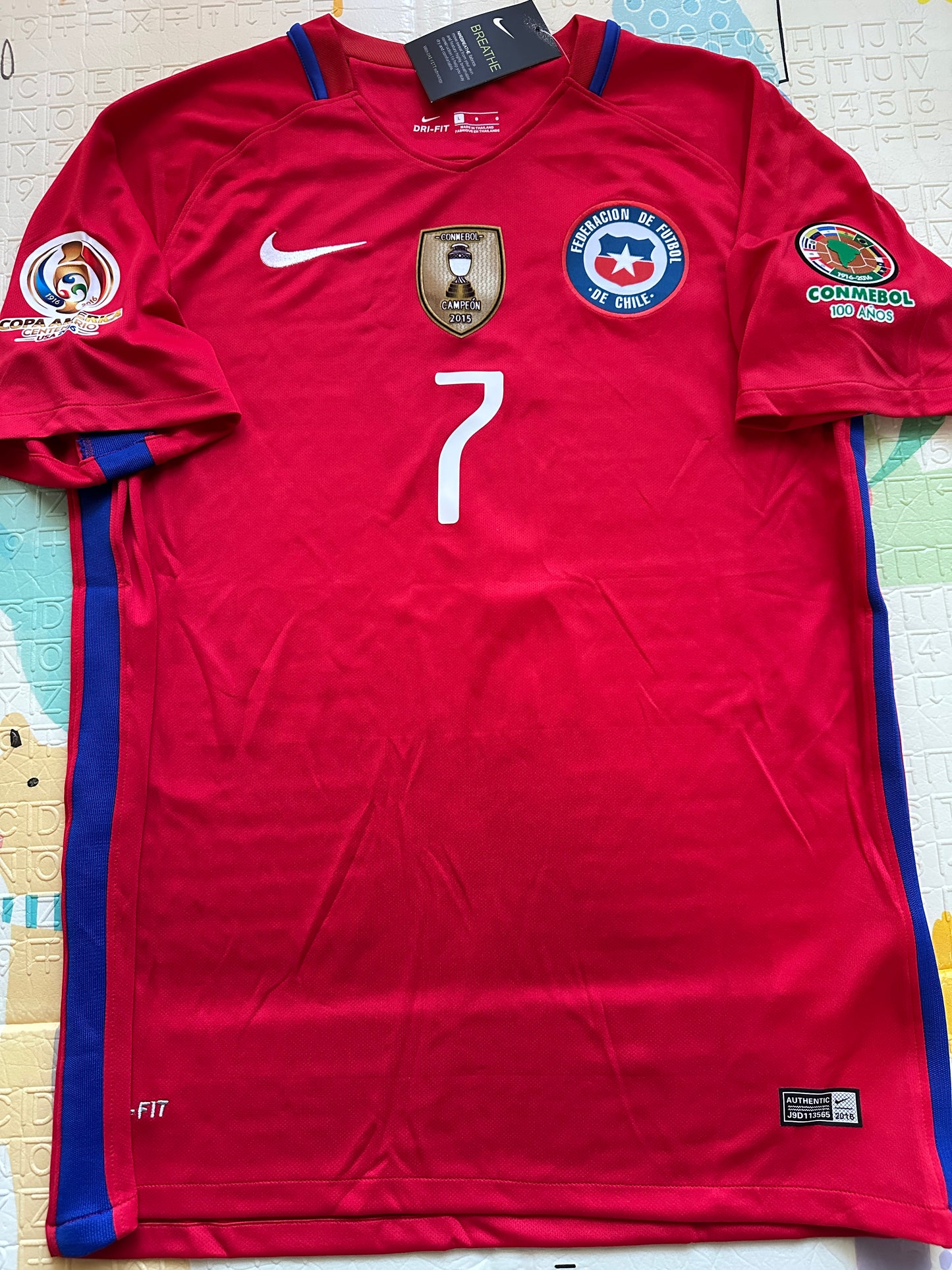 Chile Alexis Sanchez Soccer Jersey 2016 Final Home Red Men