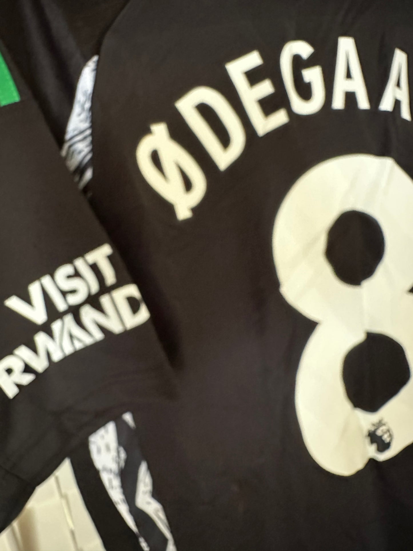 Arsenal Martin Odegaard #8 Black Away Soccer Jersey Men Premier Shirt Size Men