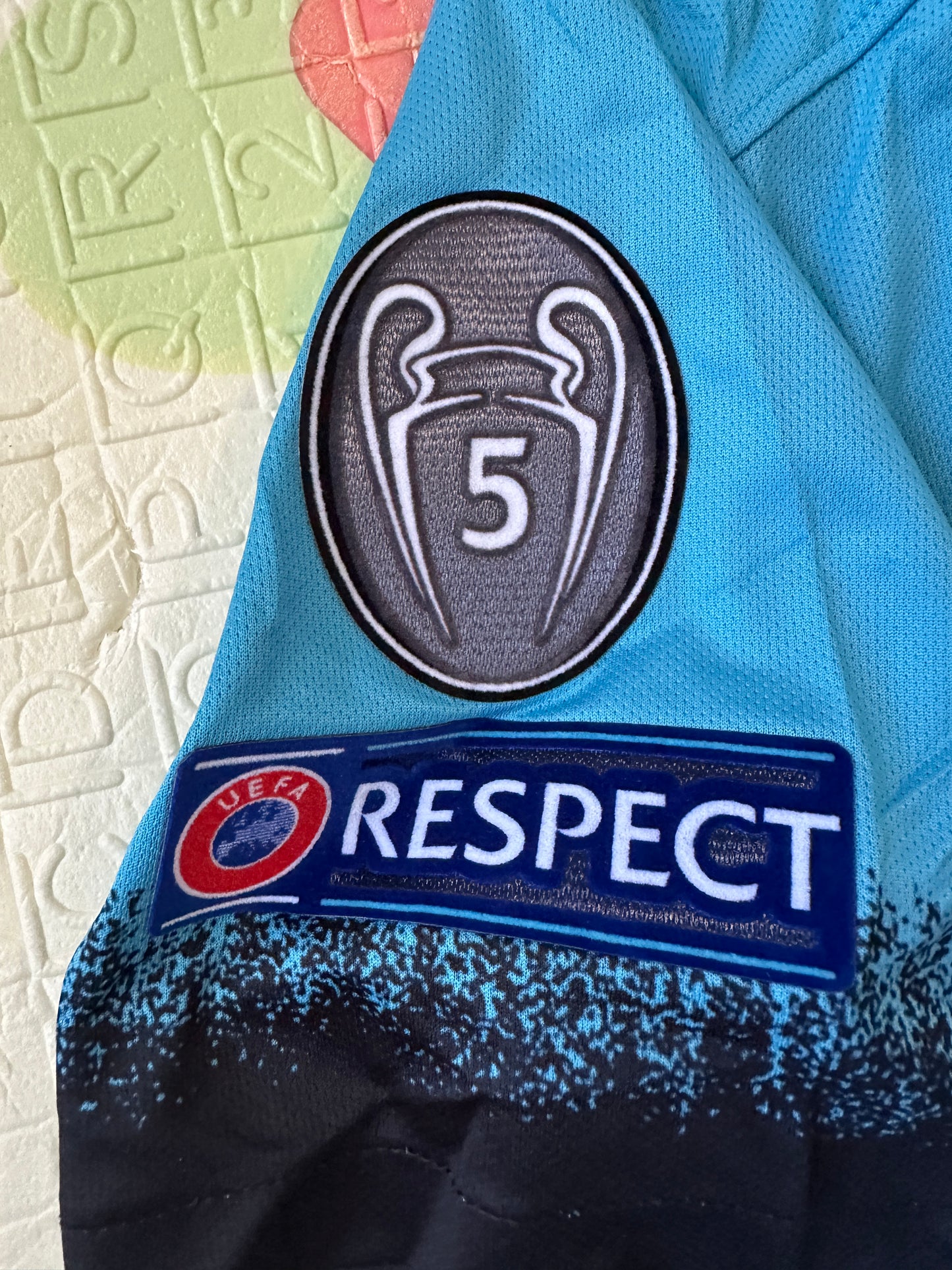 Barcelona Messi #10 Retro Soccer Jersey Blue Third 15/16 UCL Men Size Shirt
