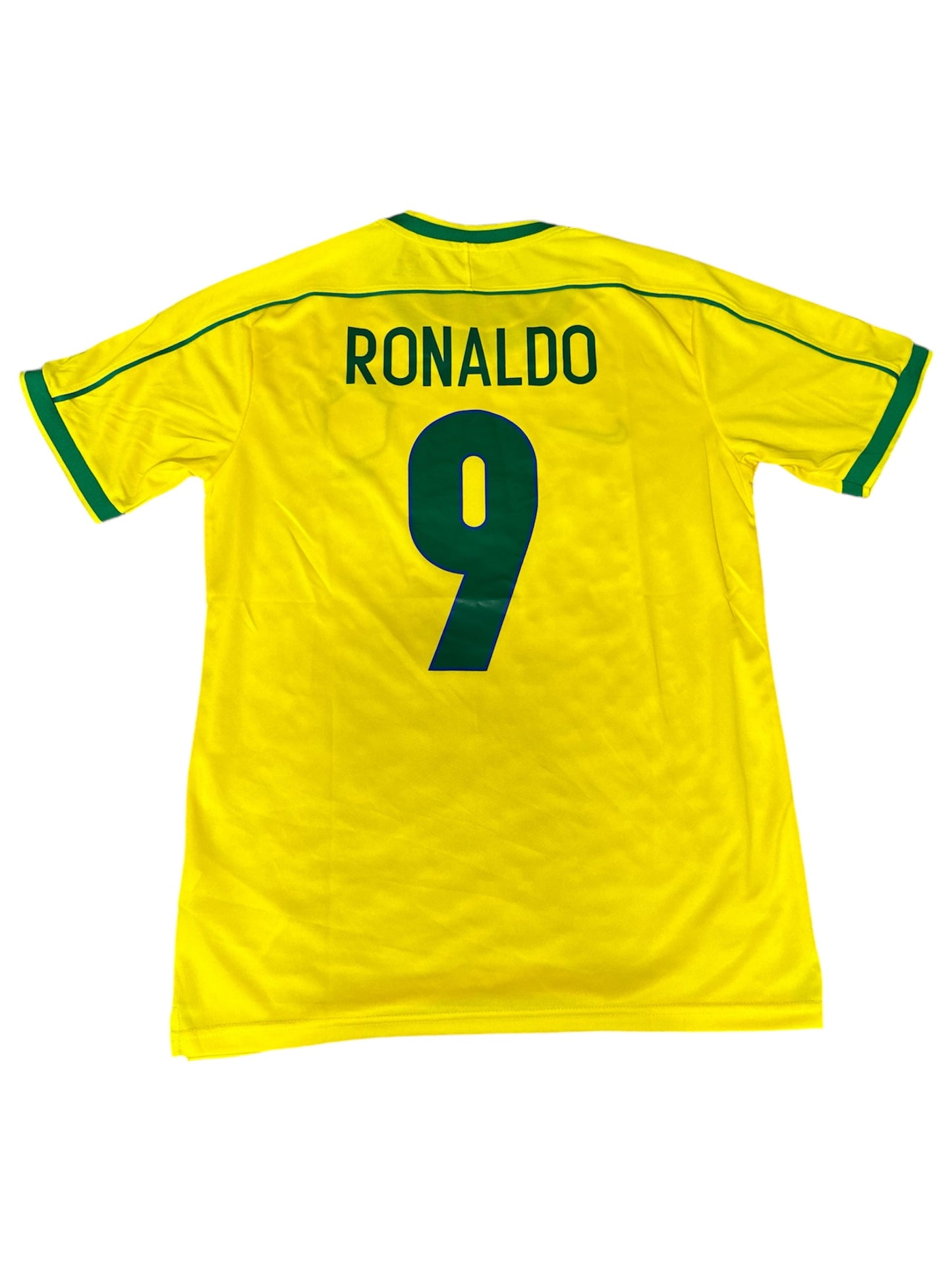 Brazil Soccer Jersey Retro 1998 Ronaldo Nazario #9 Home Yellow Men’s