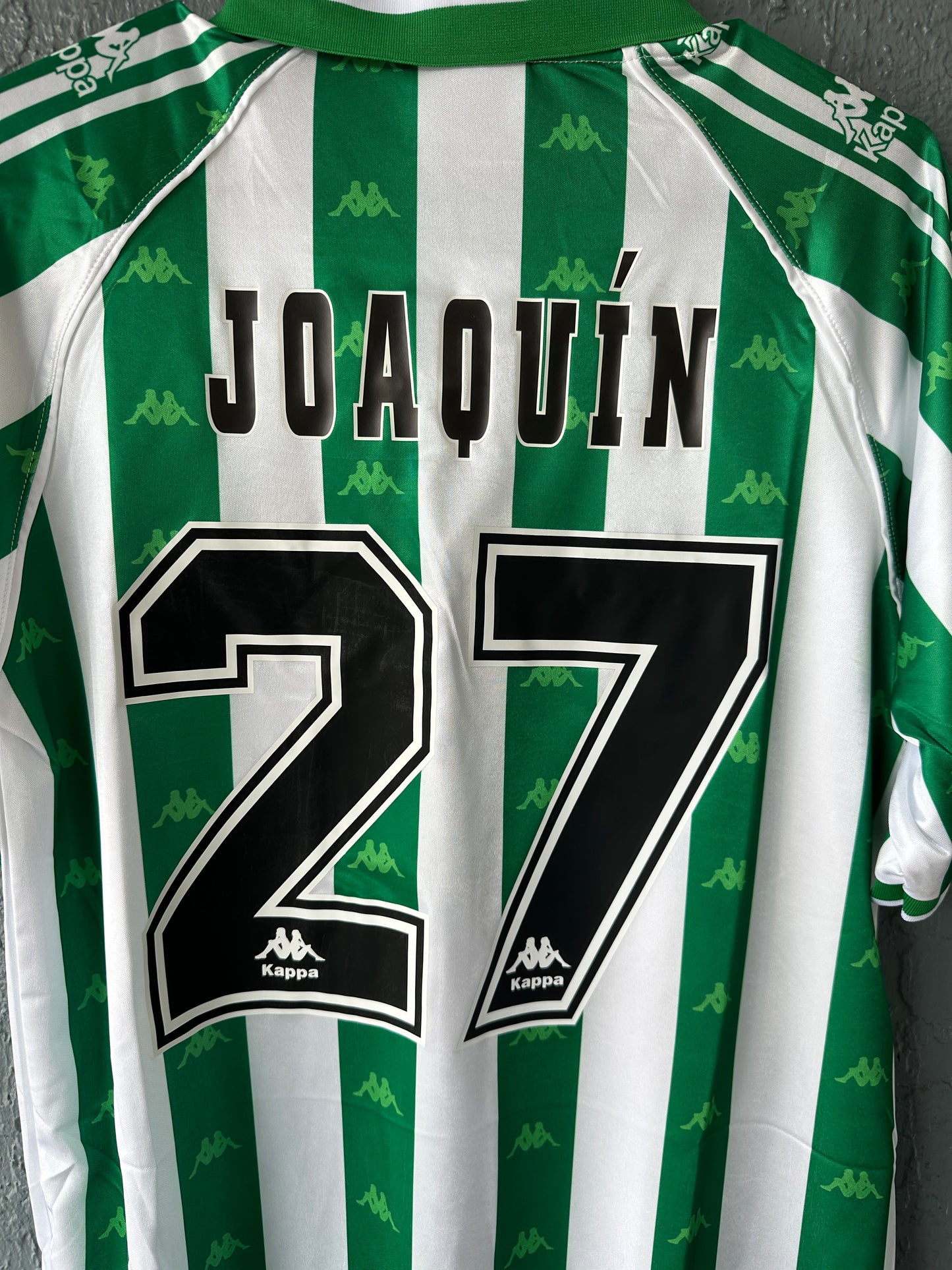 Real Betis Joaquin #27 Retro Soccer Jersey Home Green 95/97 Men size Shirt