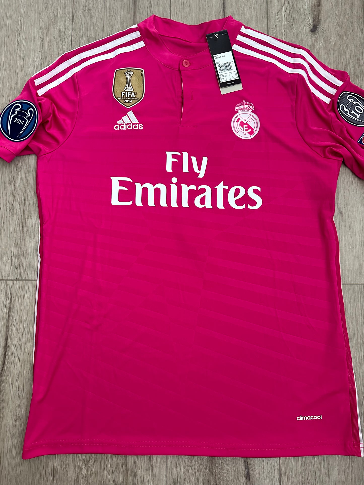 Real Madrid 14/15 Cristiano Ronaldo #7 Soccer Jersey Pink Champions Men Shirt
