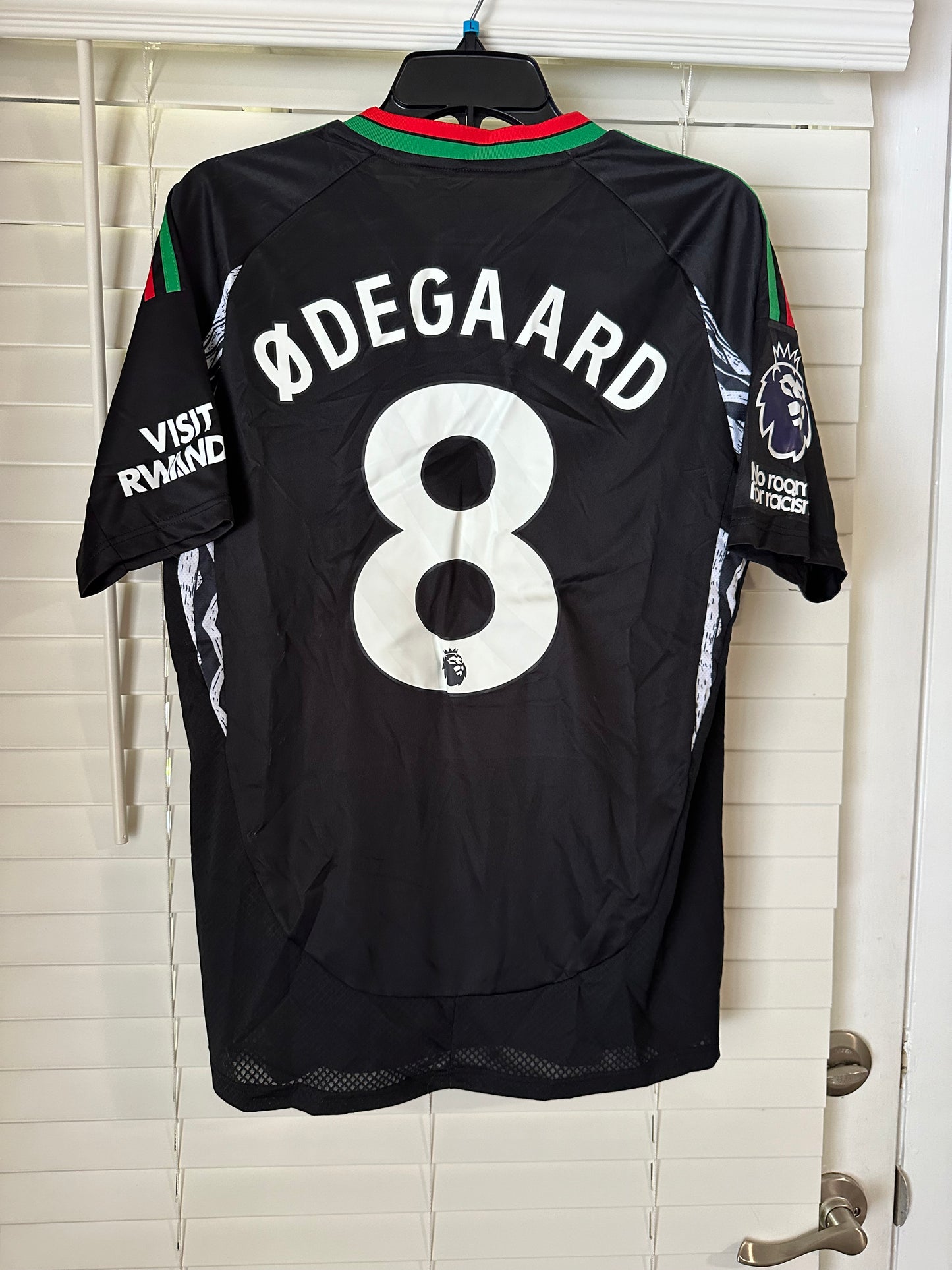 Arsenal Martin Odegaard #8 Black Away Soccer Jersey Men Premier Shirt Size Men