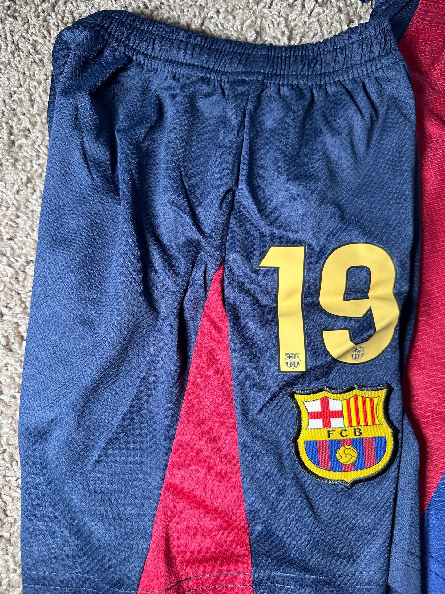 Barcelona 2024/25 Lamine Yamal #19 Home Soccer Jersey & Shorts Kids Size