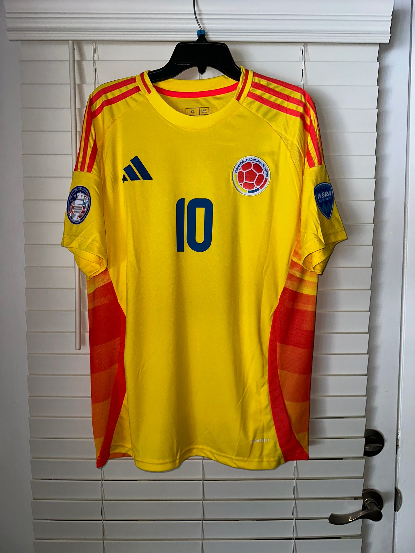 Colombia James Rodriguez #10 Soccer Jersey 2024 Yellow Home Cup Men Size Shirt