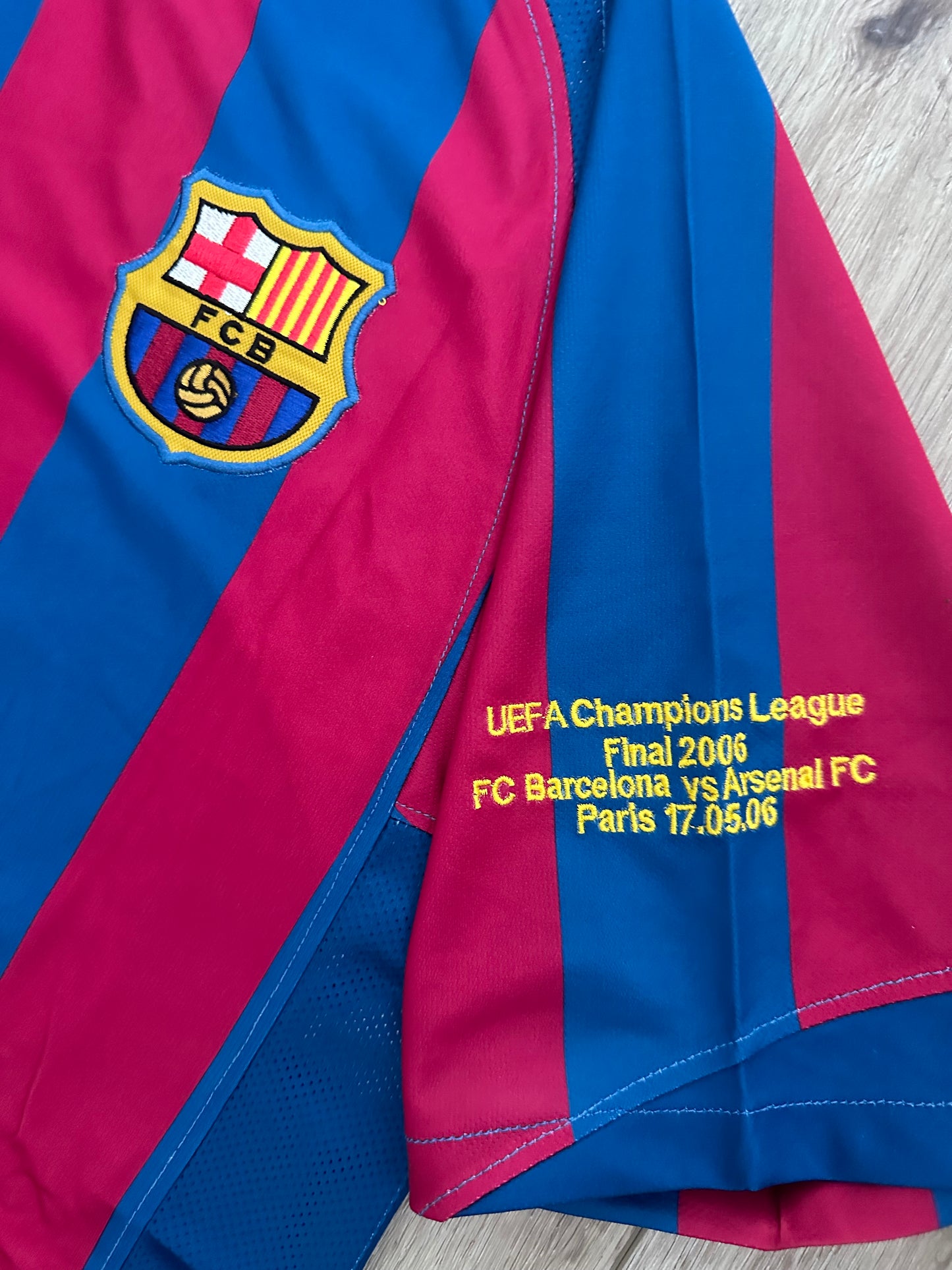 Barcelona Final 2006 Ronaldinho Gaucho #10 Soccer Jersey UCL Size Regula Men