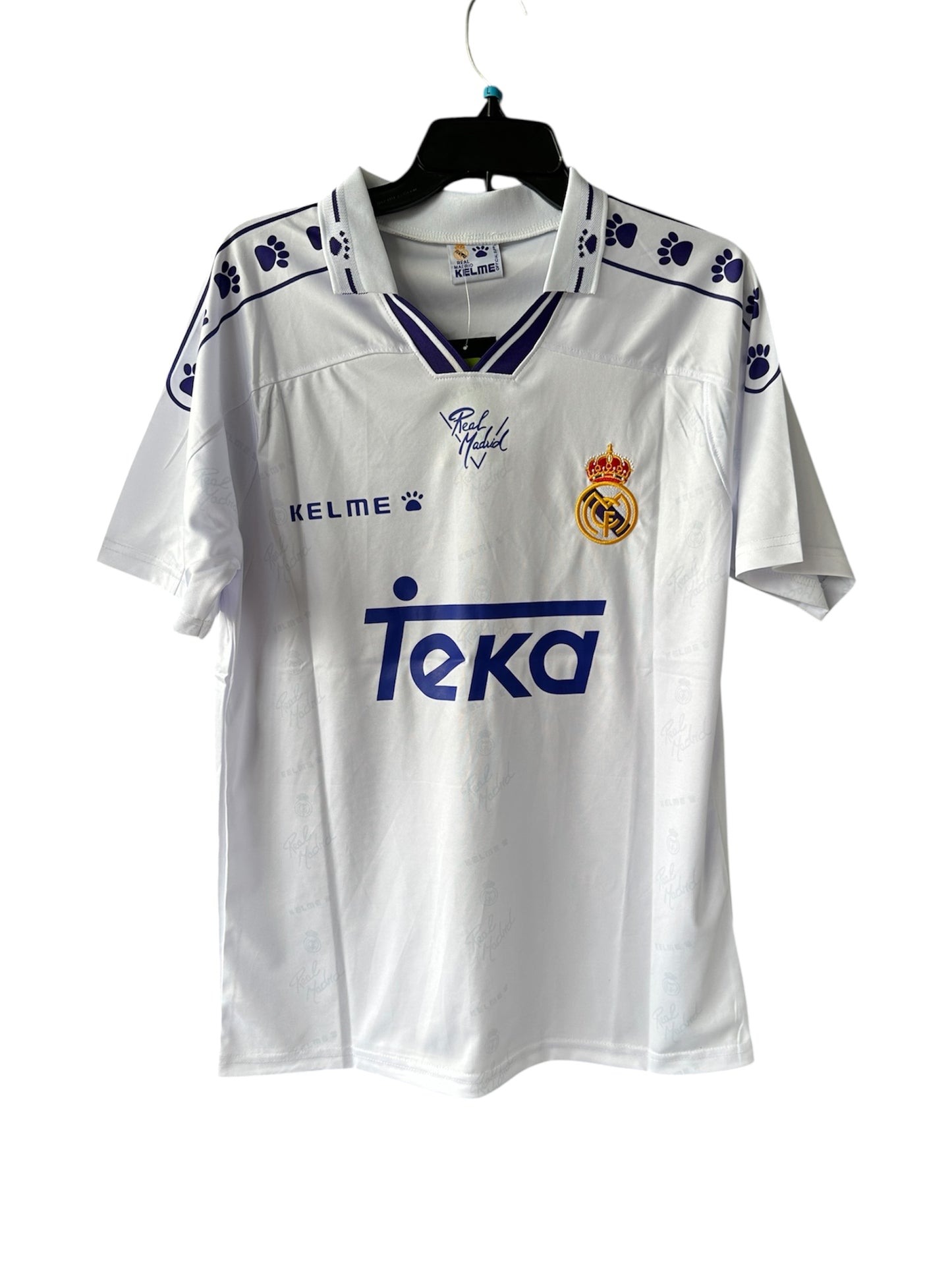 Real Madrid Ivan Zamorano #9 Retro Soccer Jersey Home white 1999 Men Size