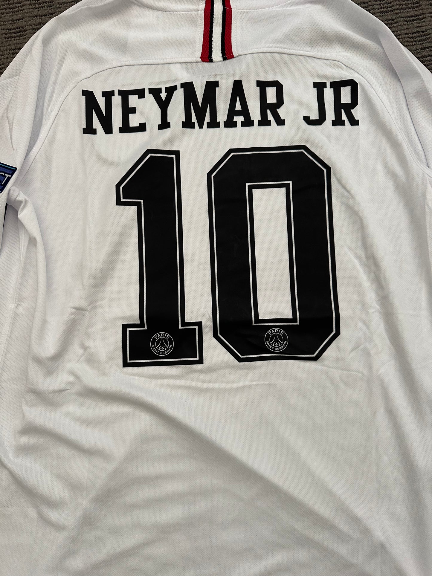 Soccer Jersey Retro PSG 18/19 Neymar Jr #10 Away White Long Sleeves UCL Men Size