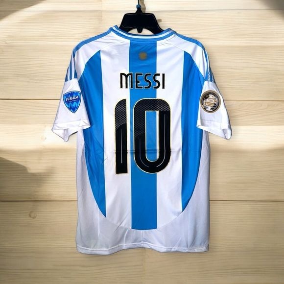 Argentina Lionel Messi #10 Soccer Jersey 2024 Final Cup Home Blue Men Size Shirt