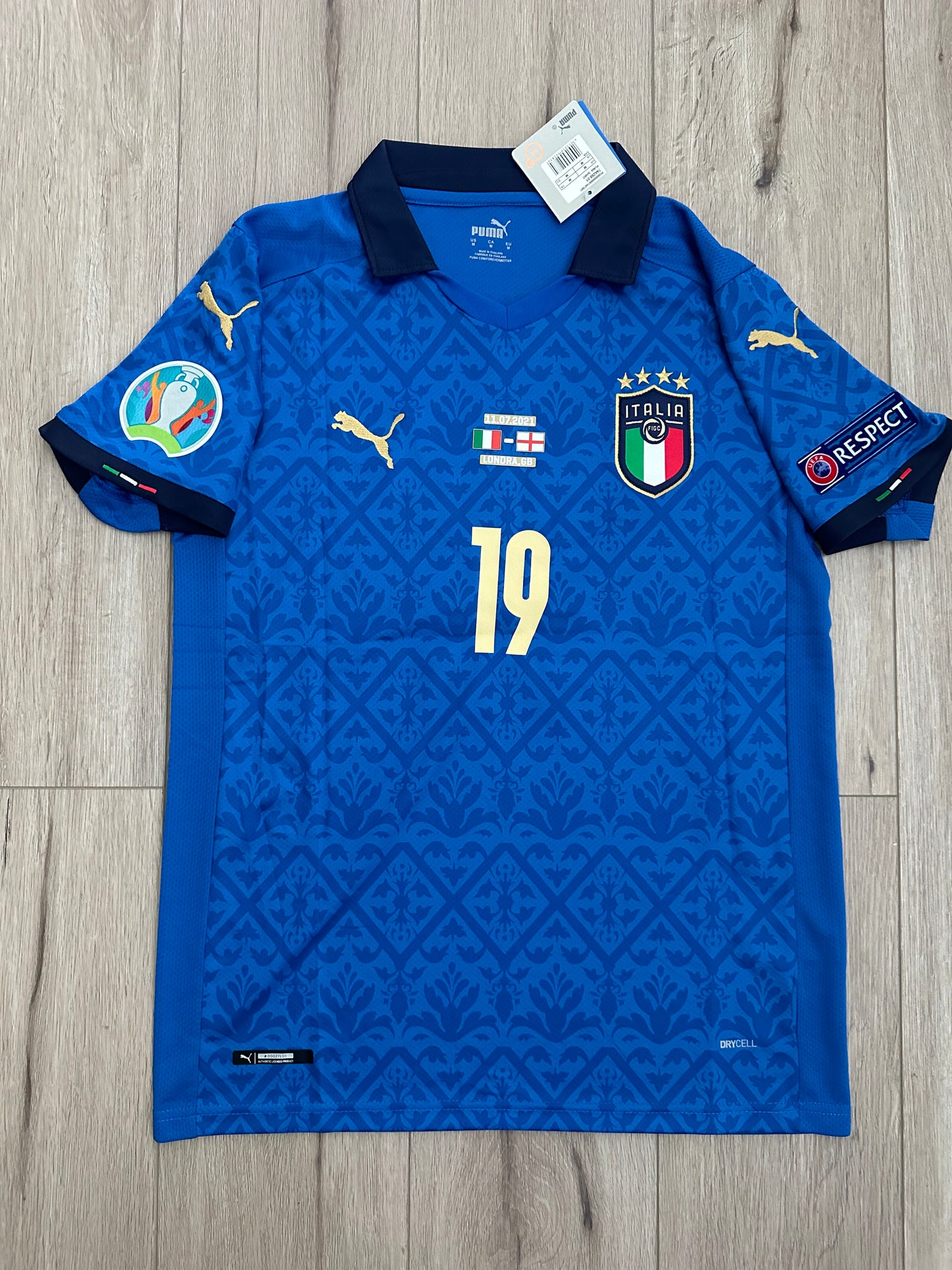 Italy Leonardo Bonucci #19 Soccer Jersey Final Euro 2021 Regular Size men Team