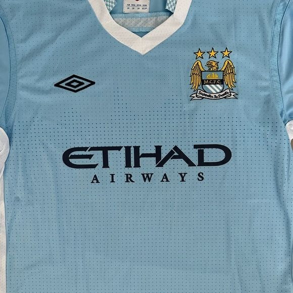 Manchester City Kun Aguero 2012 Soccer Jersey #16 Home Football Men Size Shirt