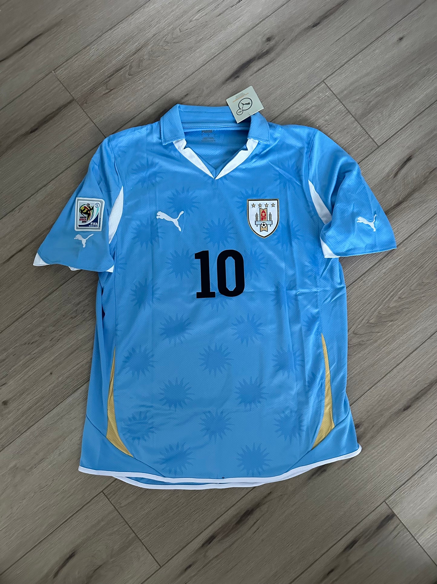 Uruguay 2010 Diego Forlan #10 Retro Soccer Jersey Fifa world cup Blue Men Size