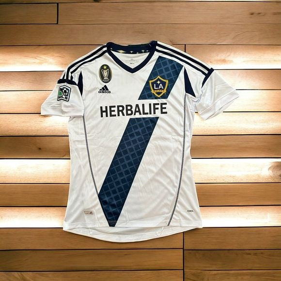 Soccer Jersey Los Angeles Galaxy Retro David Beckham Home White 2012 Men Size