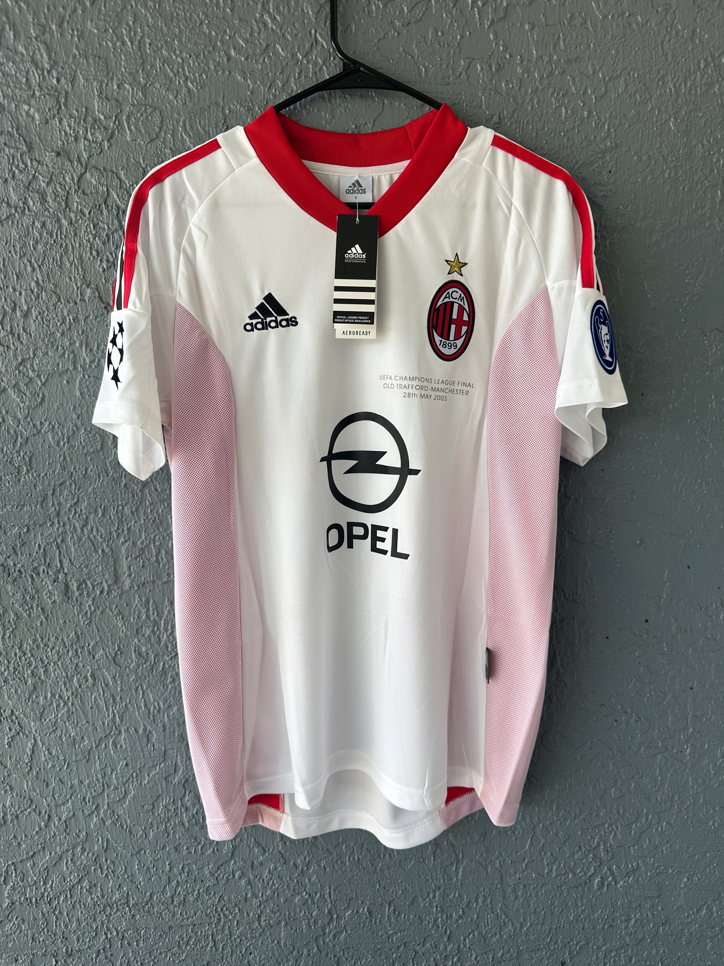 Milan 2003 UCL Final Andriy Shevchenko #7 Away Soccer Jersey White Men Team Size