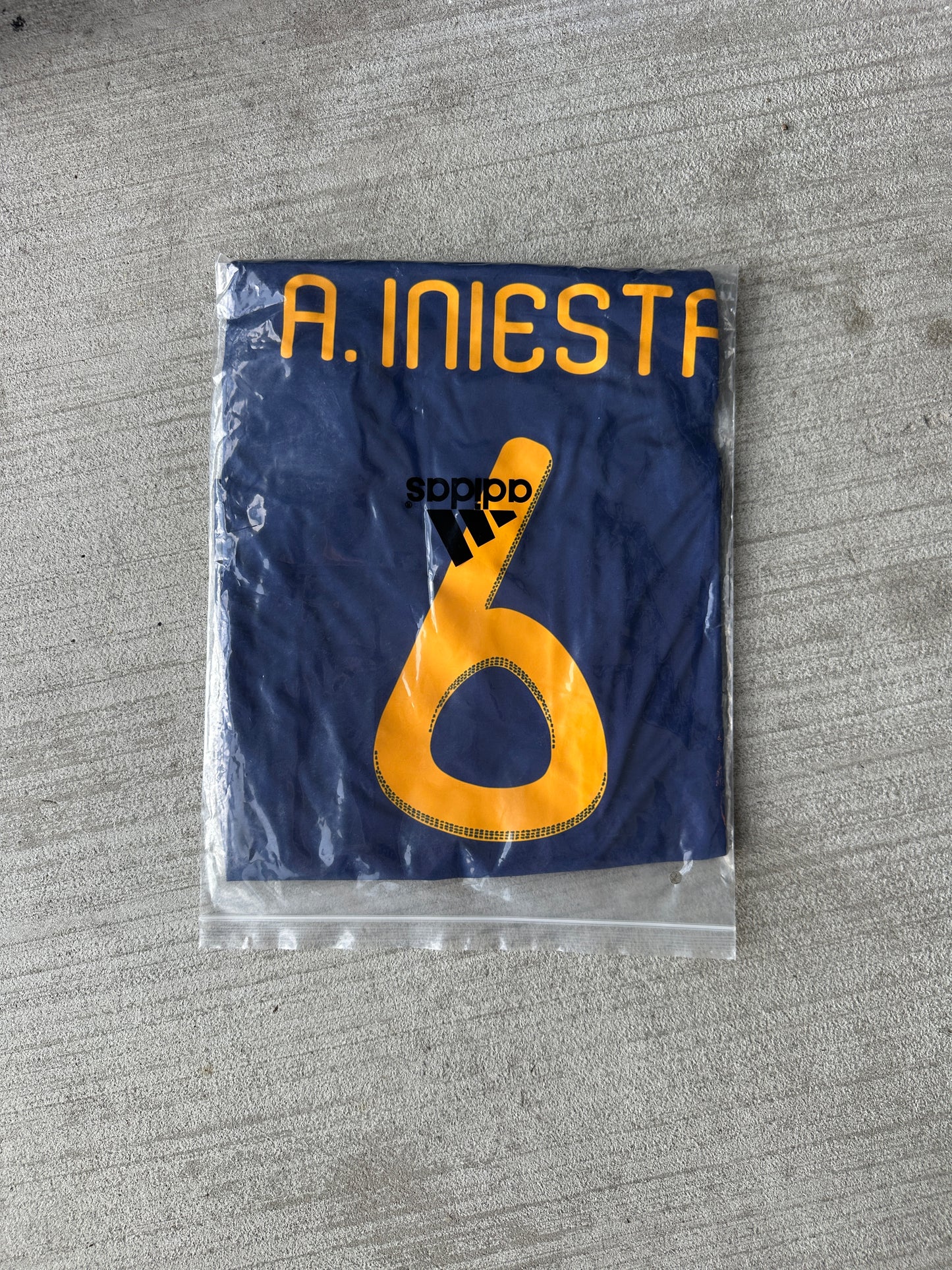 Spain Andres Iniesta 2010 Soccer Jersey Final Fifa World Cup Blue Size Men Shirt